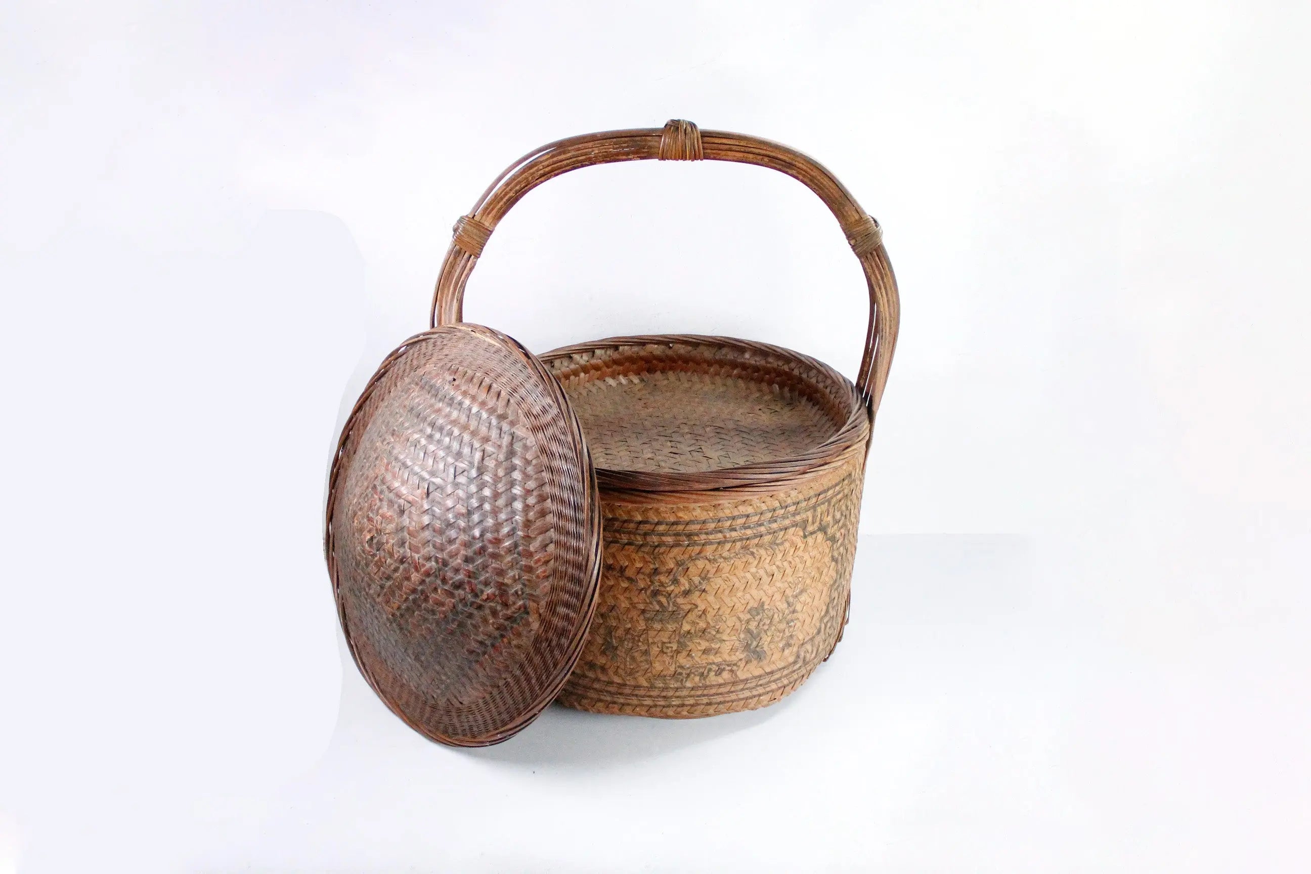Chinese Wedding Basket - Antique Chinoiserie XL Hand Woven