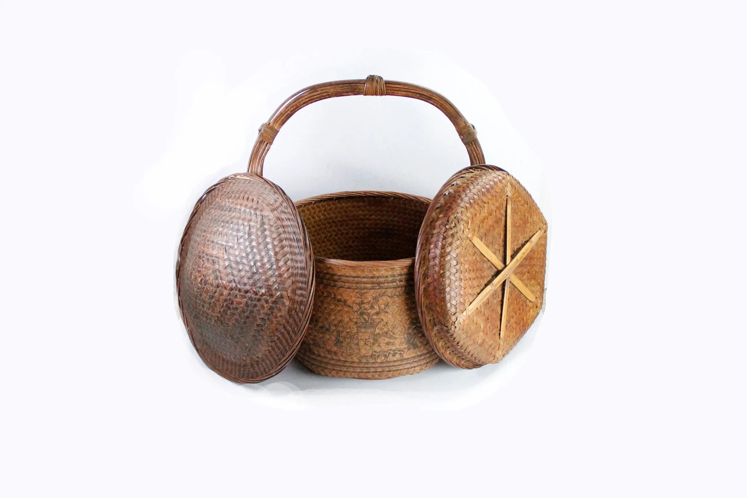 Antique Chinese Wedding Basket W Lid | Exceptionally Large  Debra Hall Lifestyle