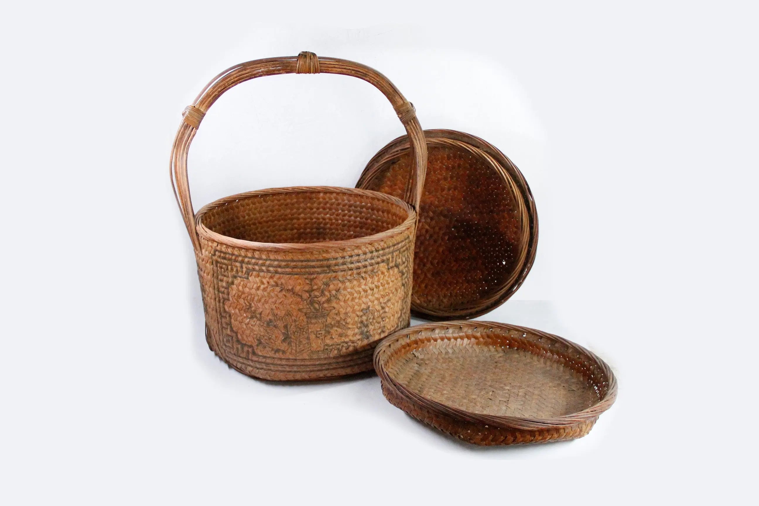 Antique Chinese Wedding Basket W Lid | Exceptionally Large  Debra Hall Lifestyle