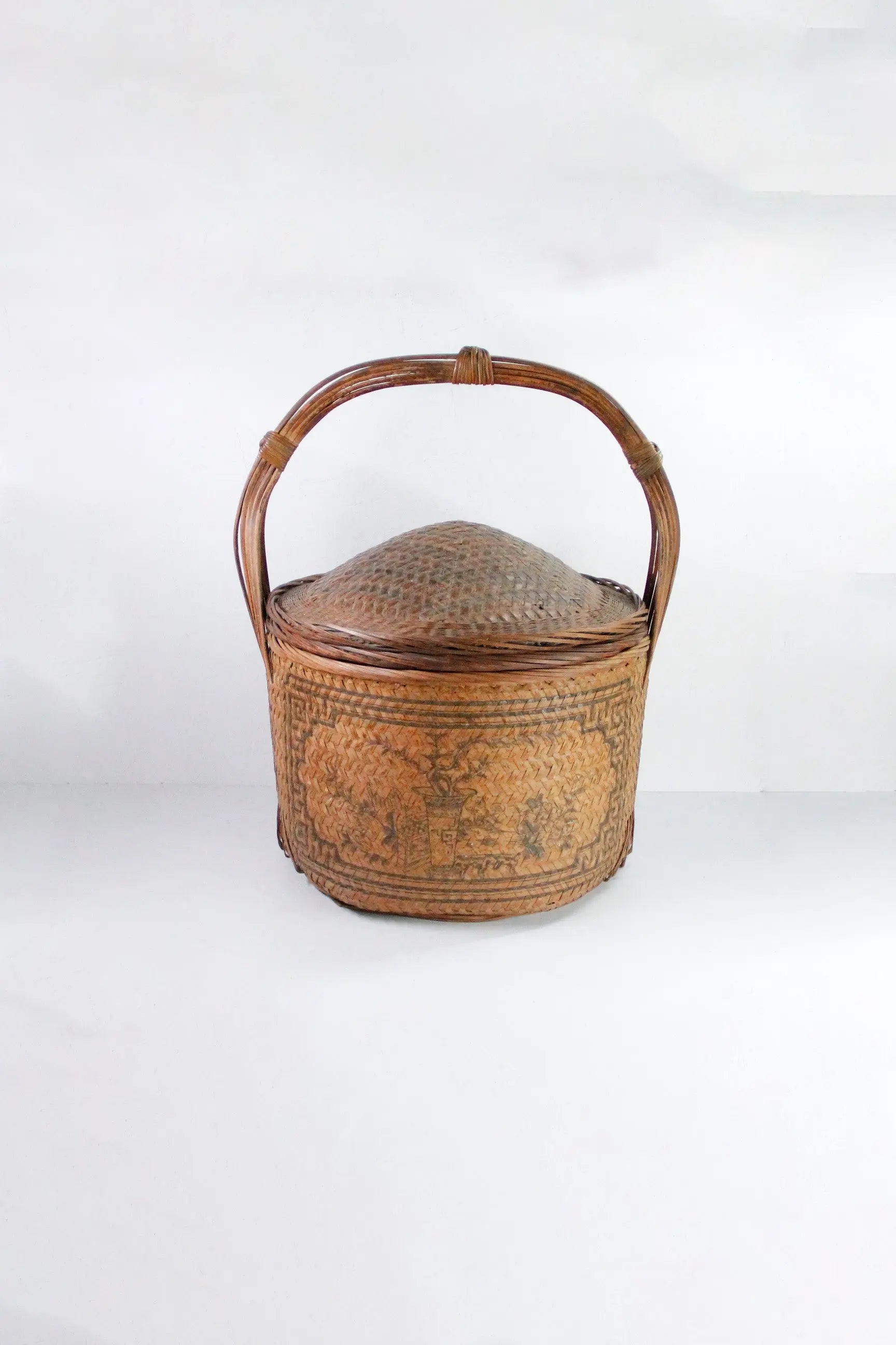 Chinese Wedding Basket - Antique Chinoiserie XL Hand Woven