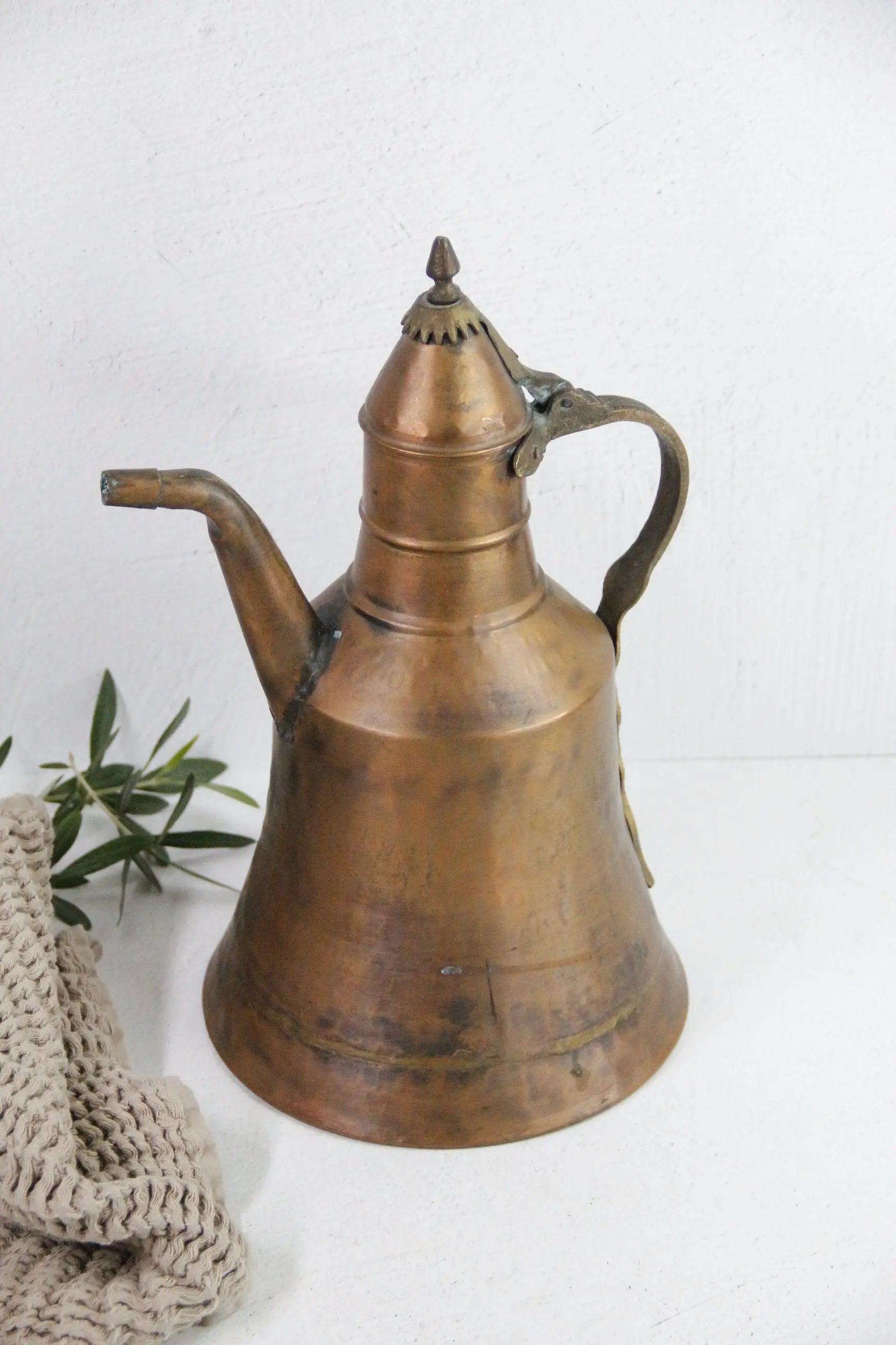 Antique Copper Ewer | Middle Eastern Copper and Brass Pot  Debra Hall Lifestyle