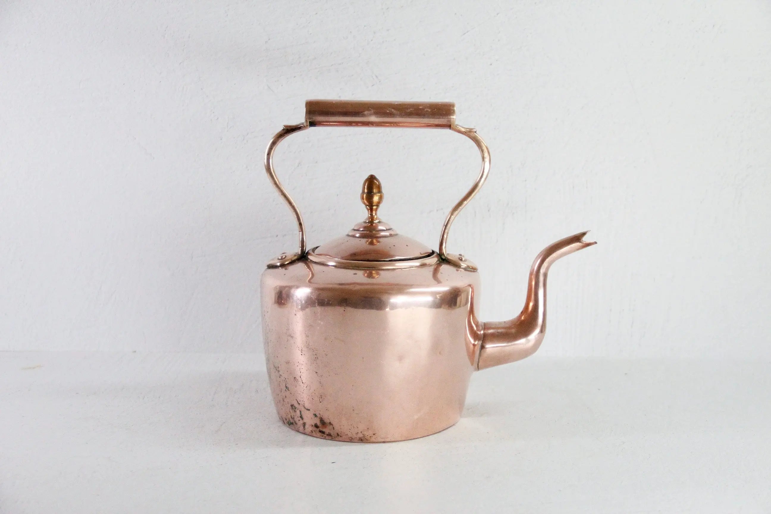 Antique Copper Kettle Georgian | 19th C. English Dovetailed  Debra Hall Lifestyle