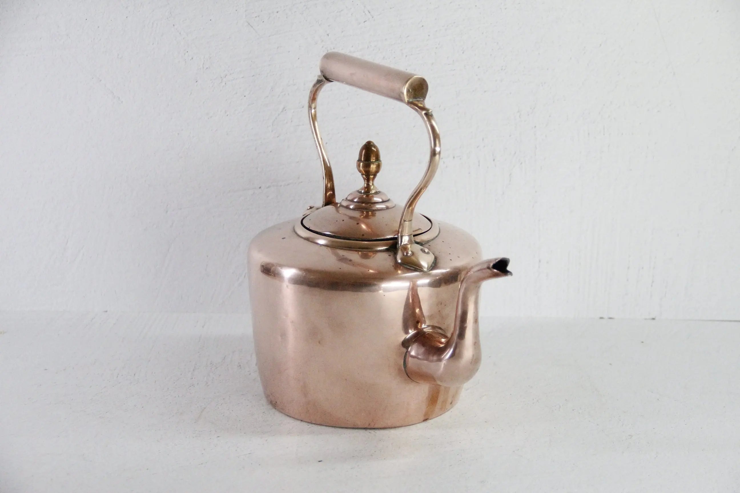 Antique Copper Kettle Georgian | 19th C. English Dovetailed  Debra Hall Lifestyle
