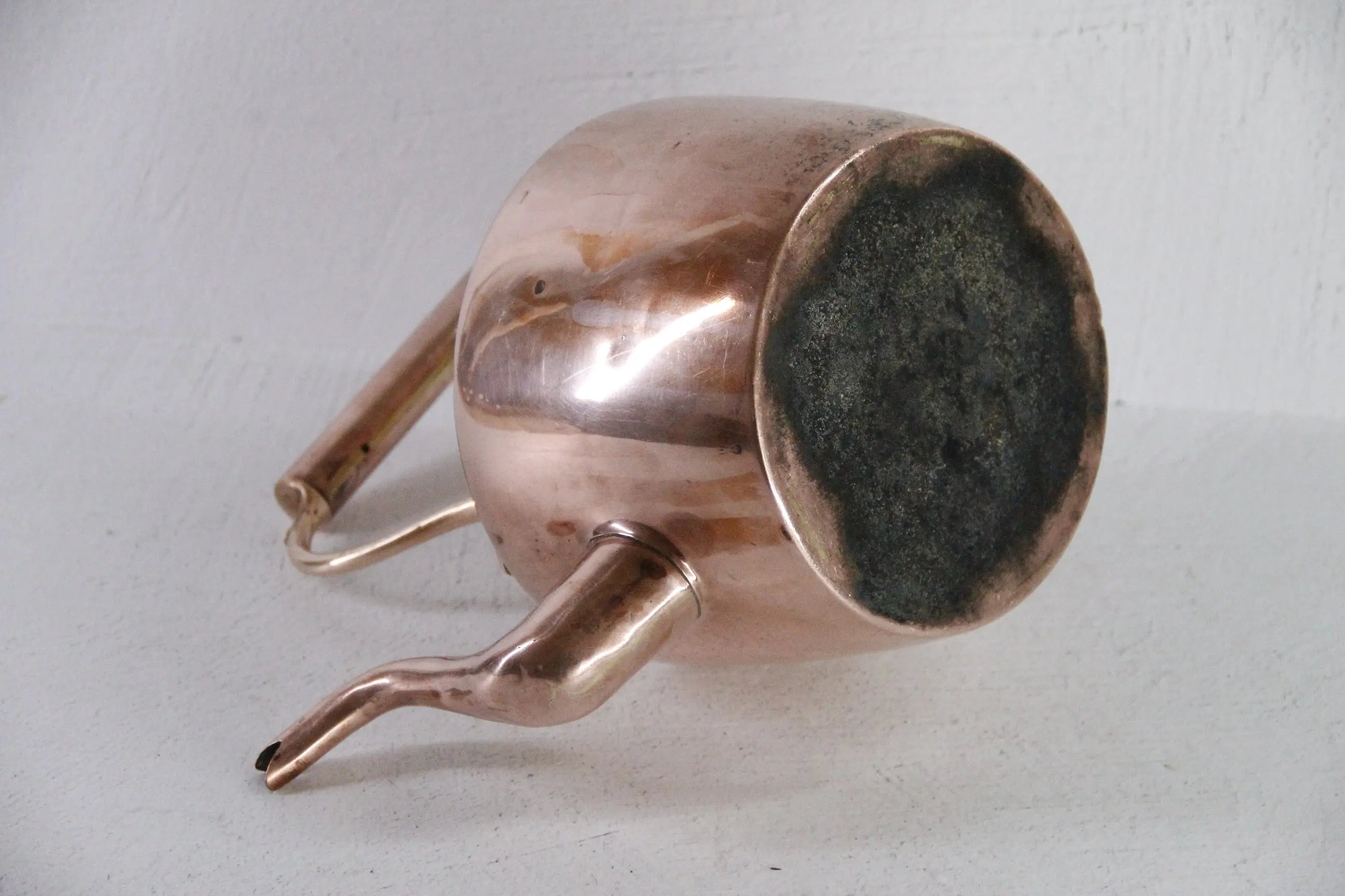 Antique Copper Kettle Georgian | 19th C. English Dovetailed  Debra Hall Lifestyle