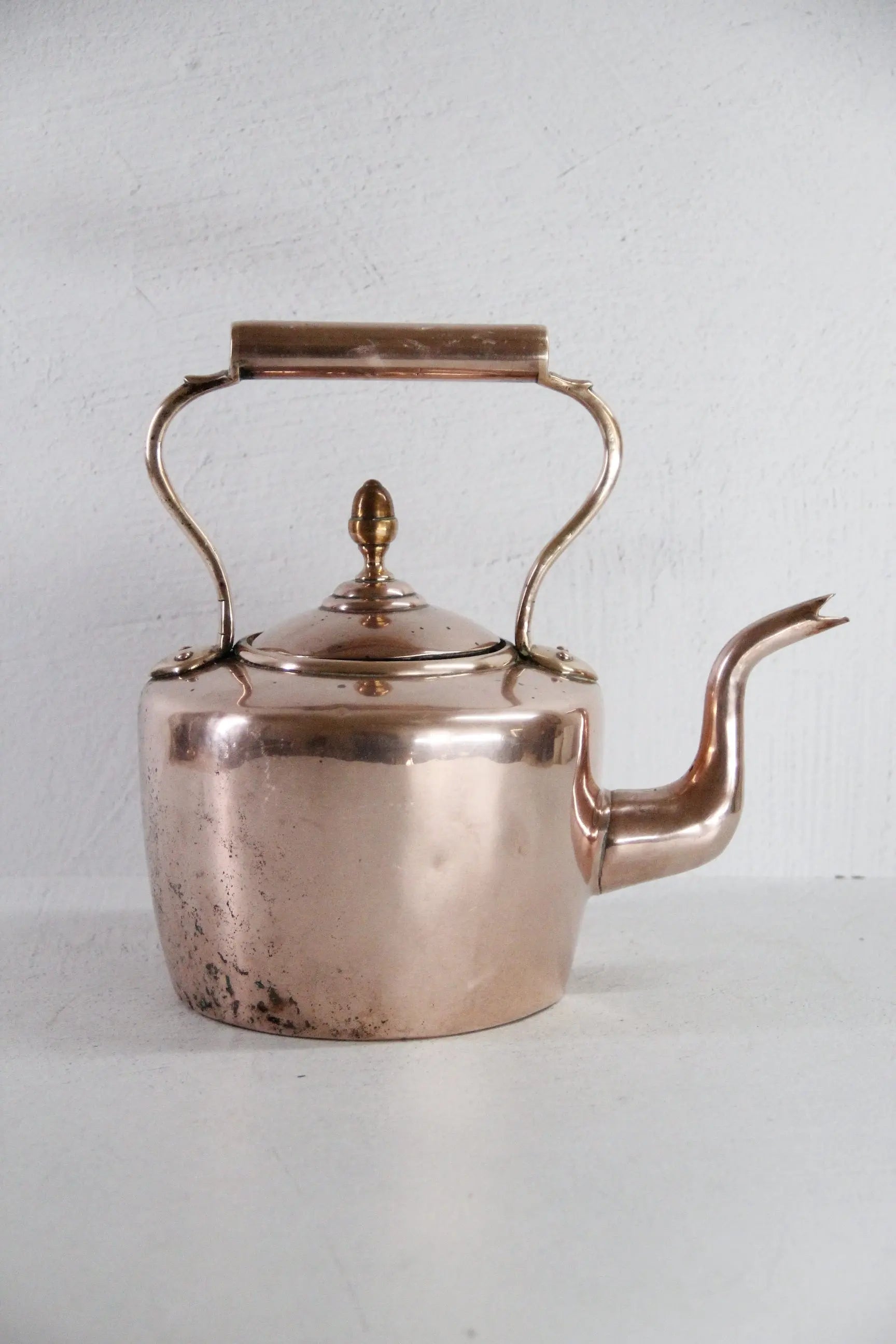Antique Copper Kettle Georgian | 19th C. English Dovetailed  Debra Hall Lifestyle