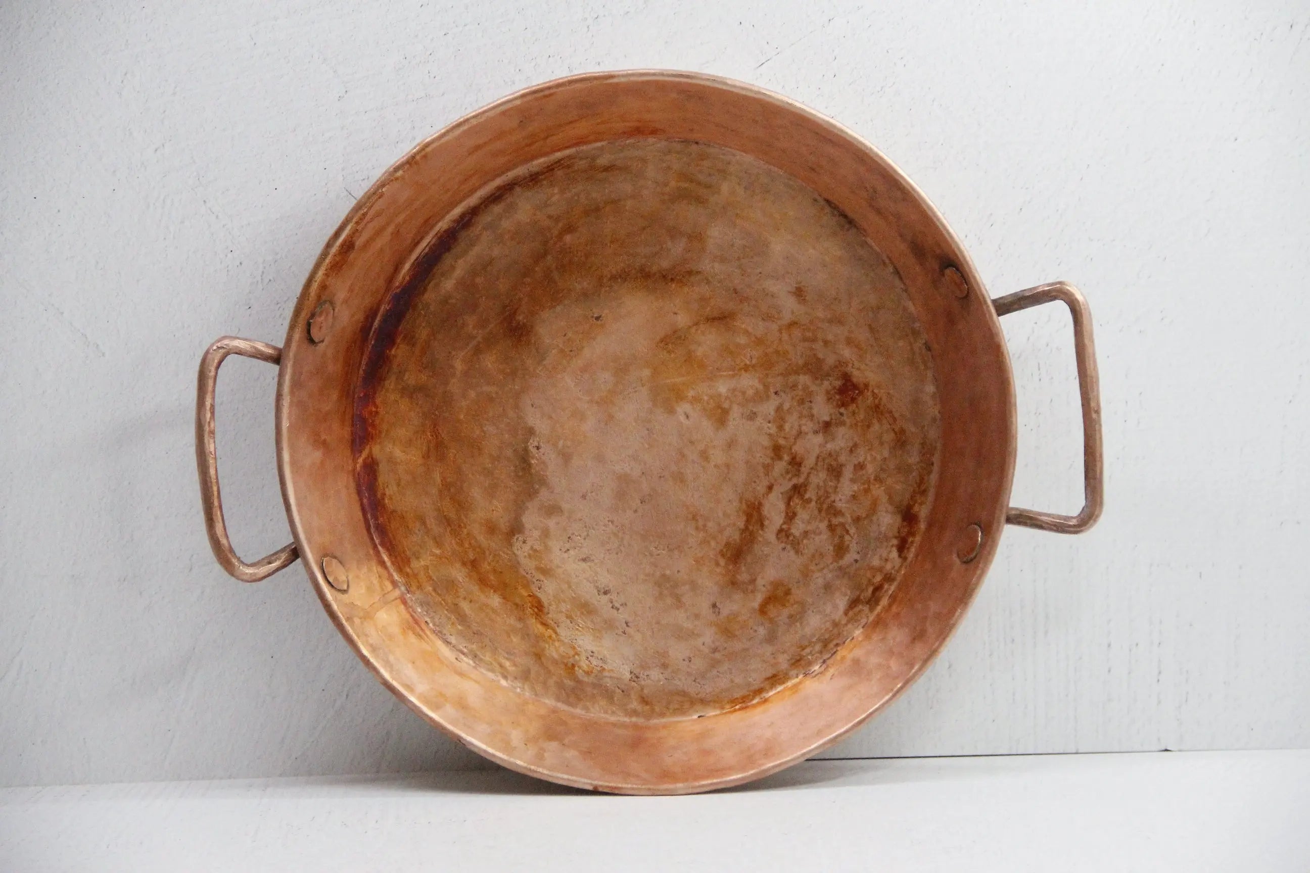 Antique Copper Pan | Hammered Two Handles Cookware  Debra Hall Lifestyle