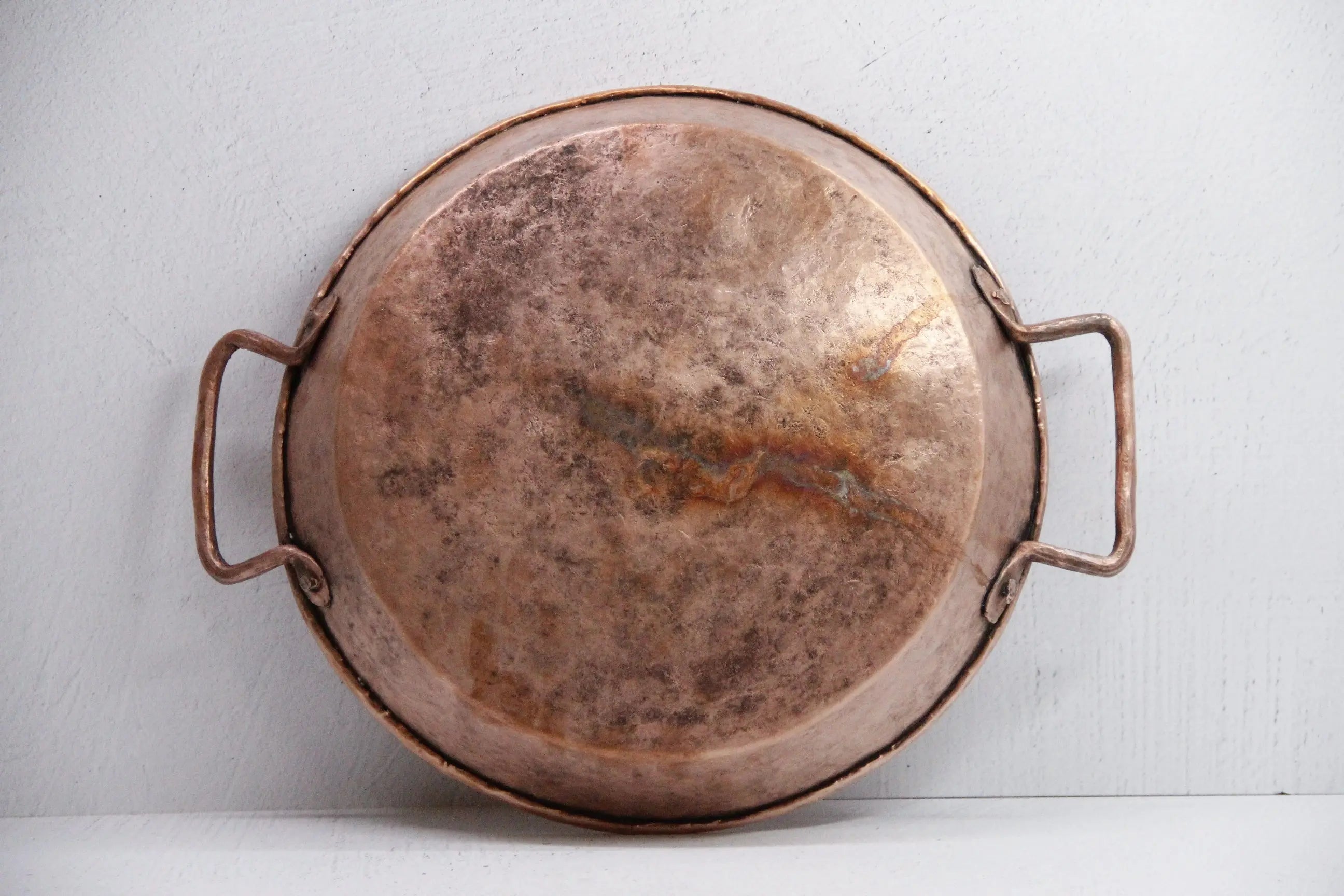 Antique Copper Pan | Hammered Two Handles Cookware  Debra Hall Lifestyle