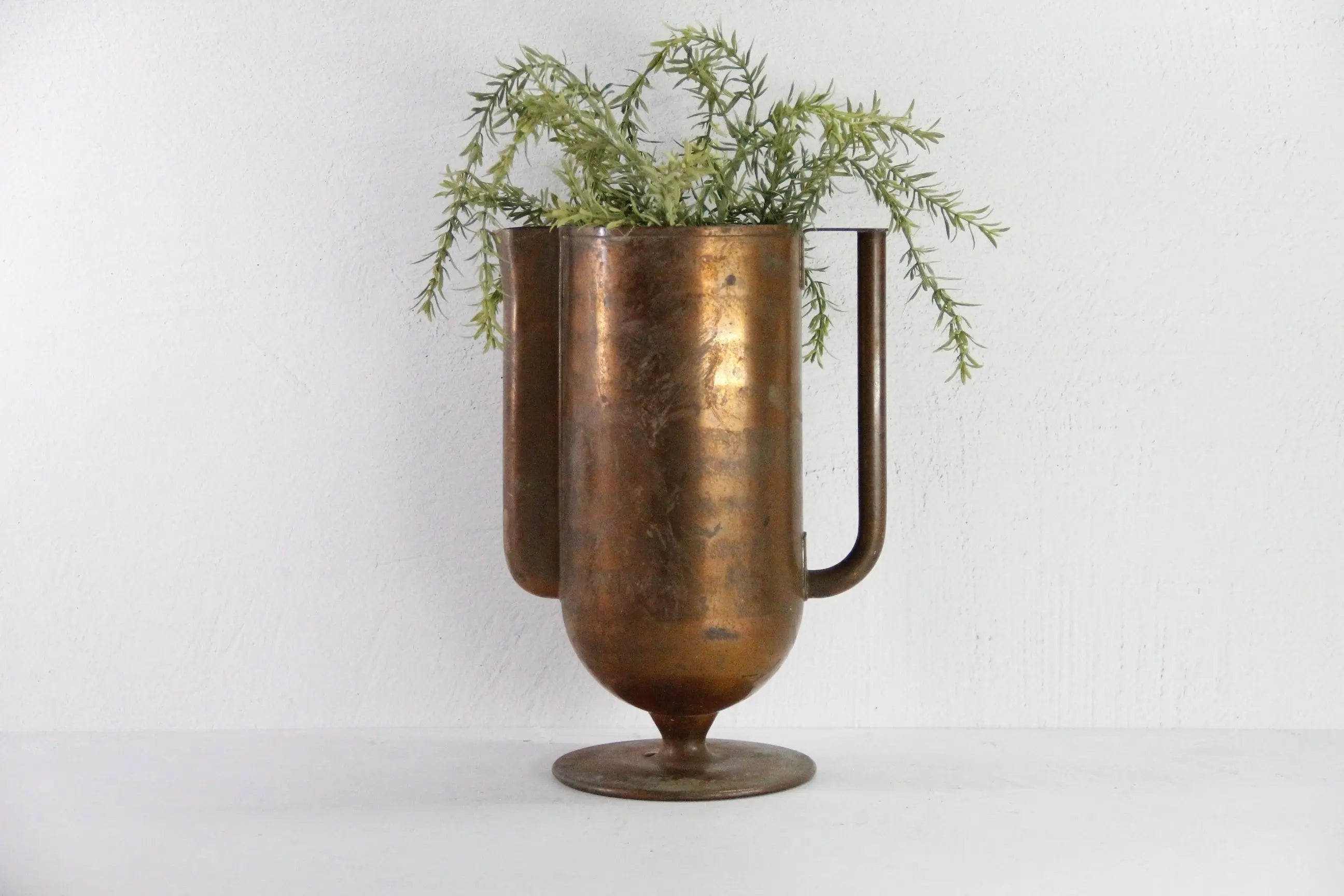 Antique Copper Pitcher - Unique Art Deco Large 12