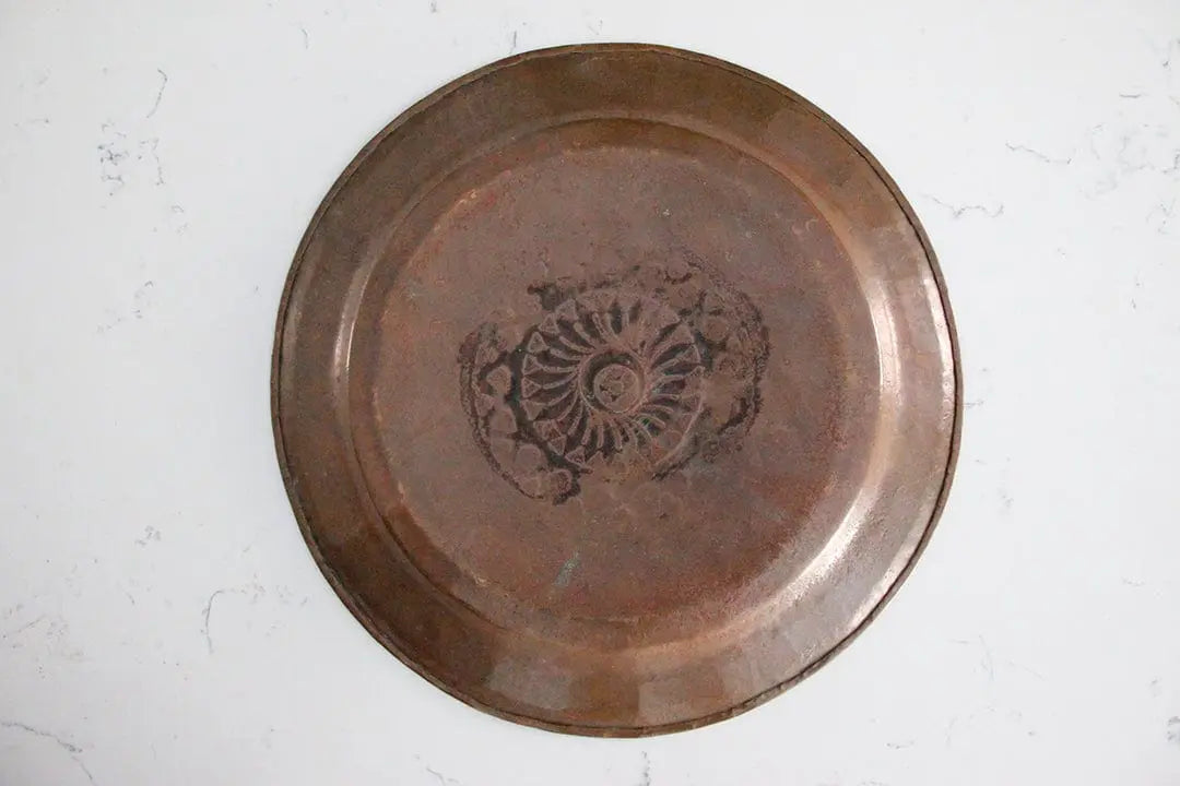 Antique Copper Tray | Etched Serving Tray  Debra Hall Lifestyle