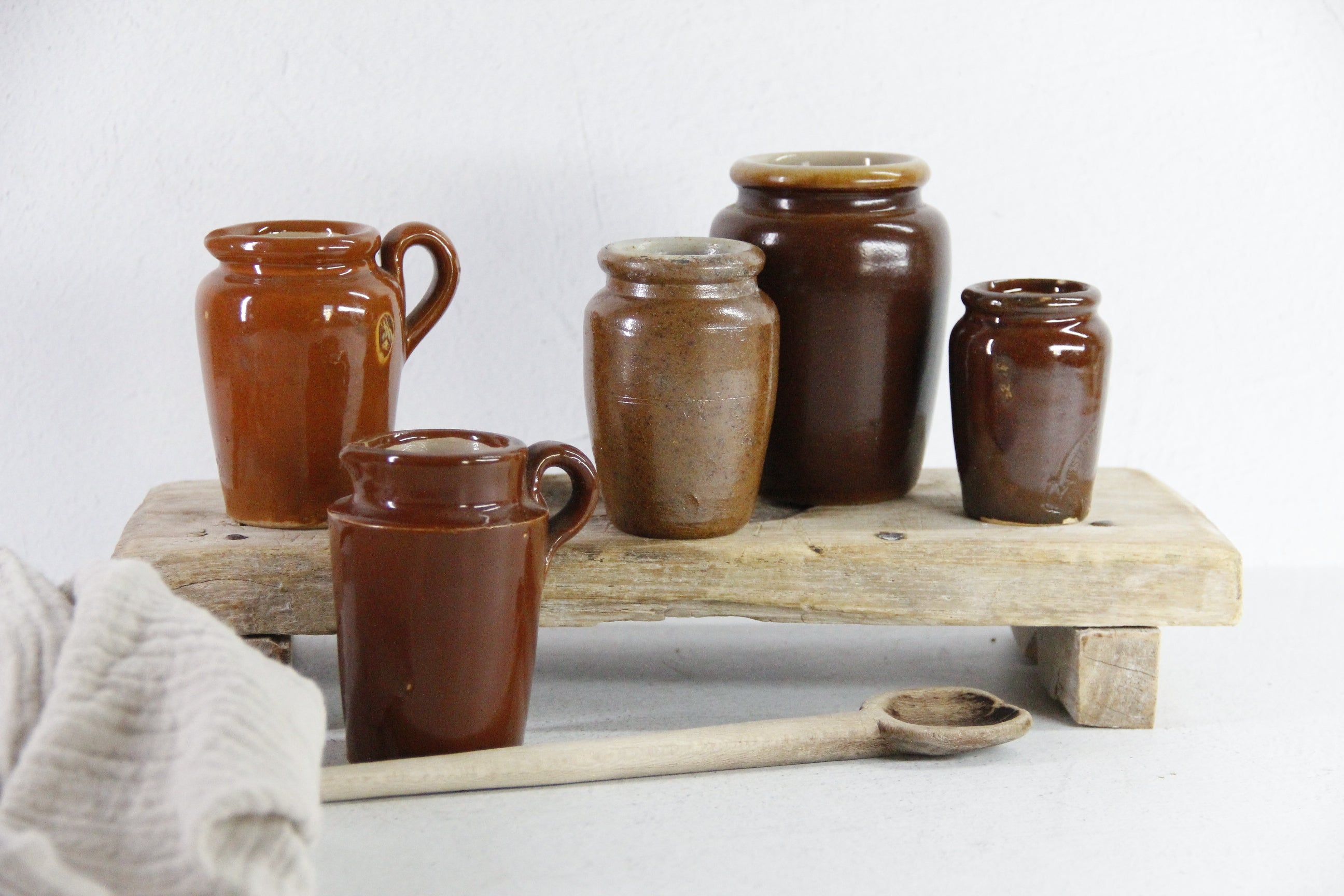 Antique Cream Pot | Assorted Stoneware Cream Pitcher  Debra Hall Lifestyle