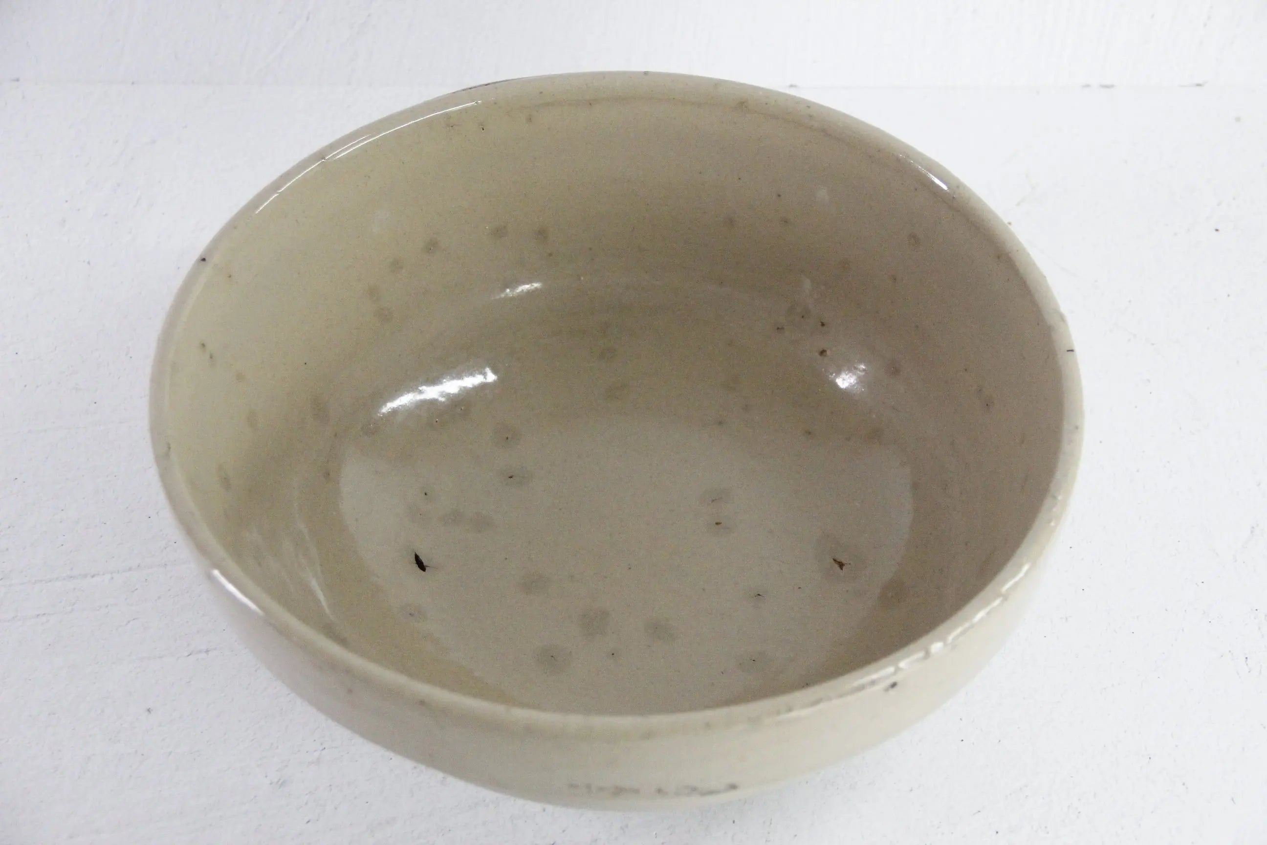 Antique Crock Bowl | Light Stoneware Mixing Dough  Debra Hall Lifestyle