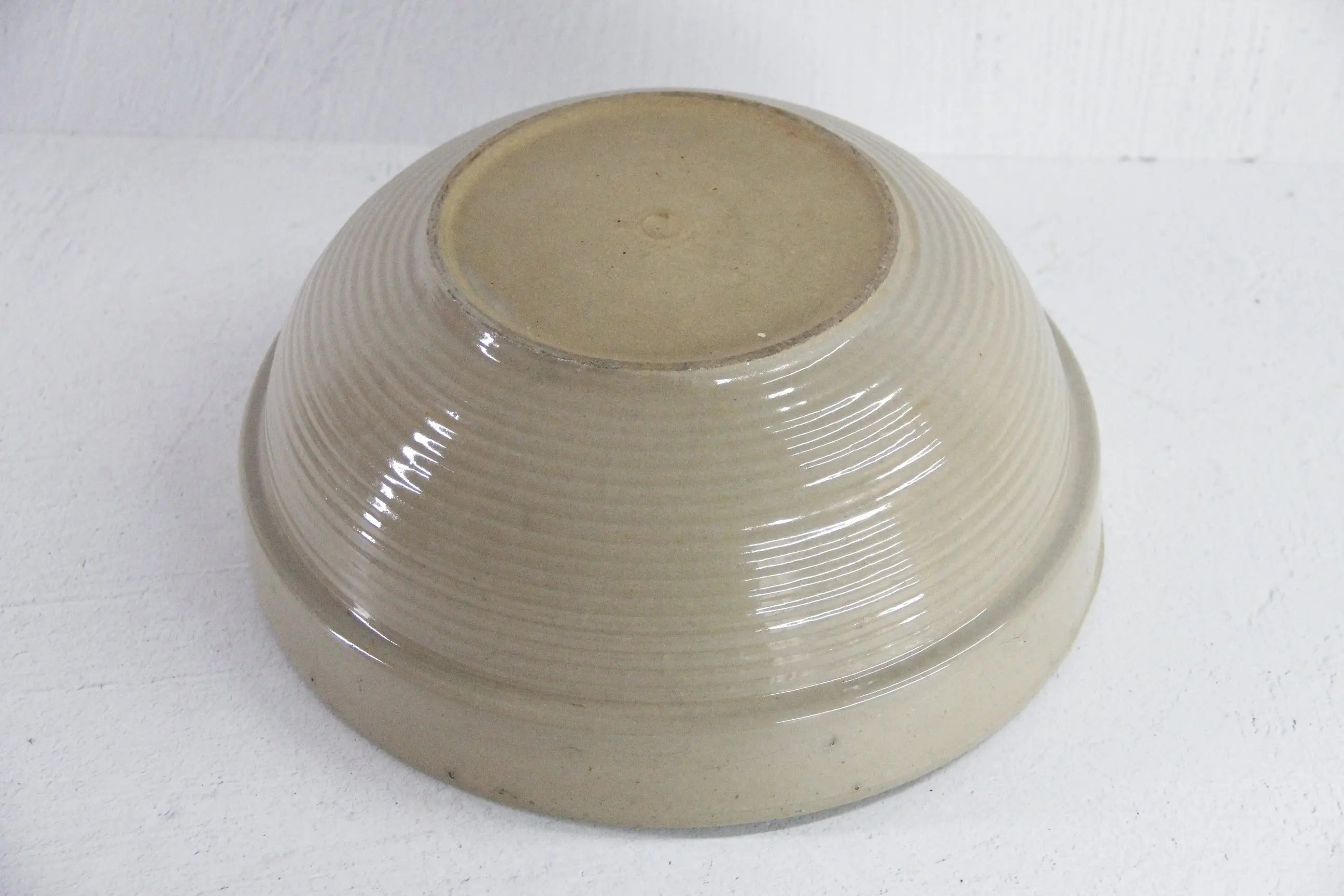 Antique Crock Bowl | Light Stoneware Mixing Dough  Debra Hall Lifestyle