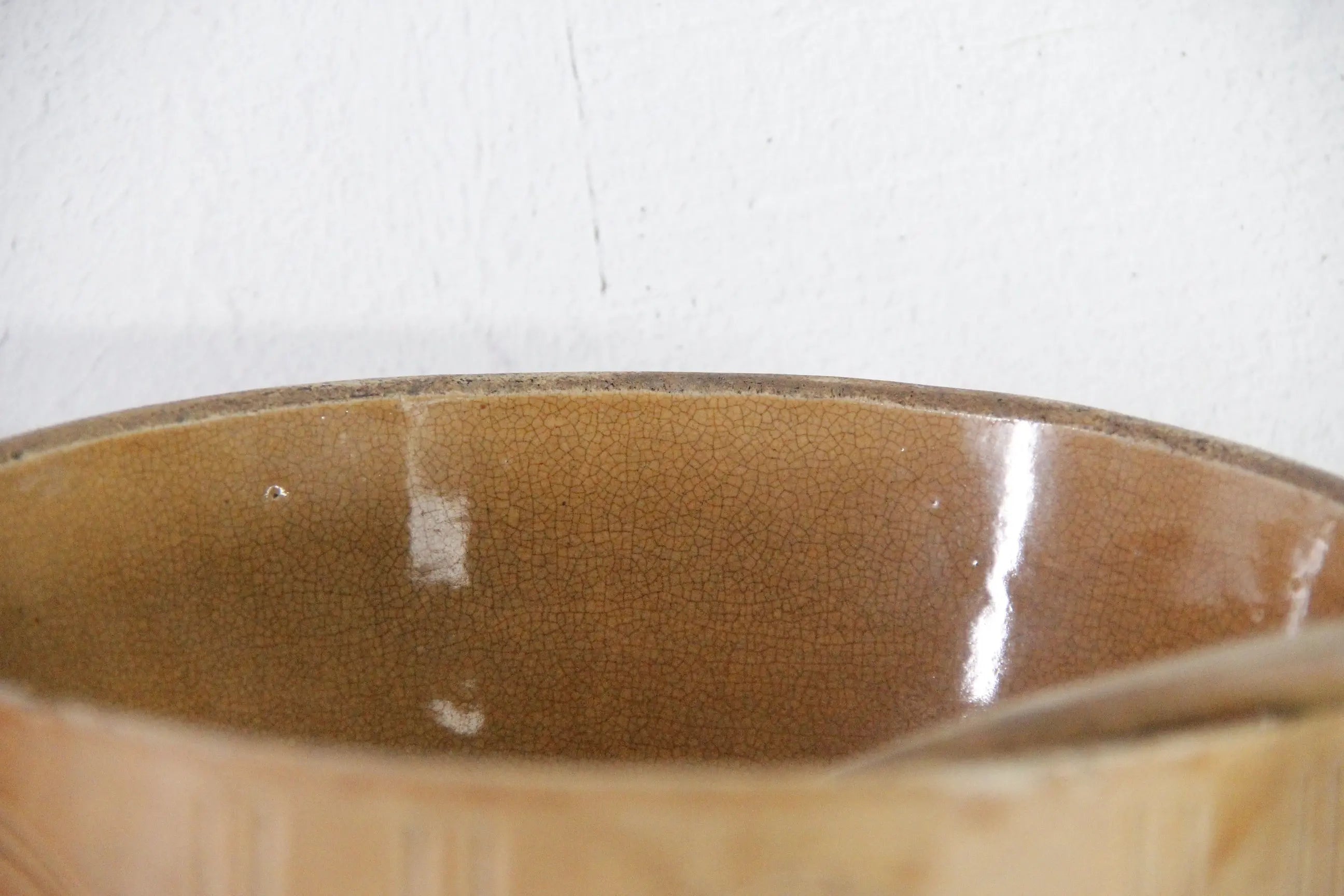 Antique Crock Bowl | Pumpkin Stoneware Mixing Bowl  Debra Hall Lifestyle