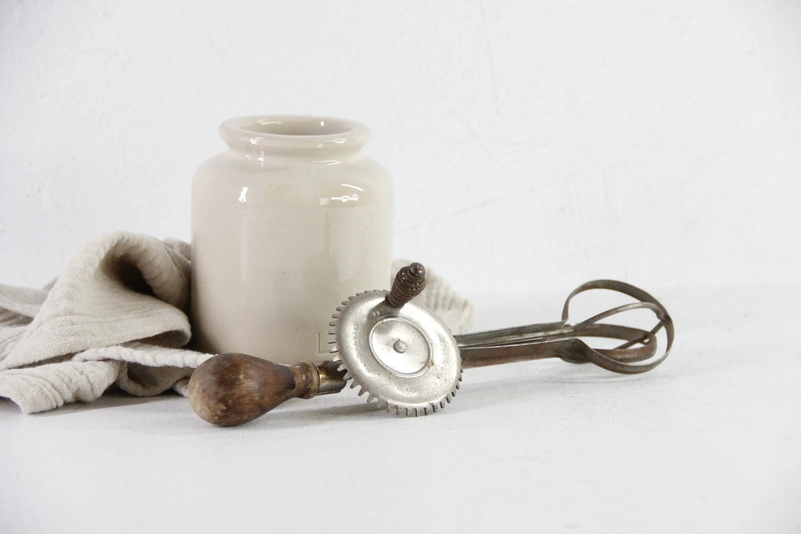 Antique Egg Beater | Farmhouse Kitchen Hand Mixer  Debra Hall Lifestyle