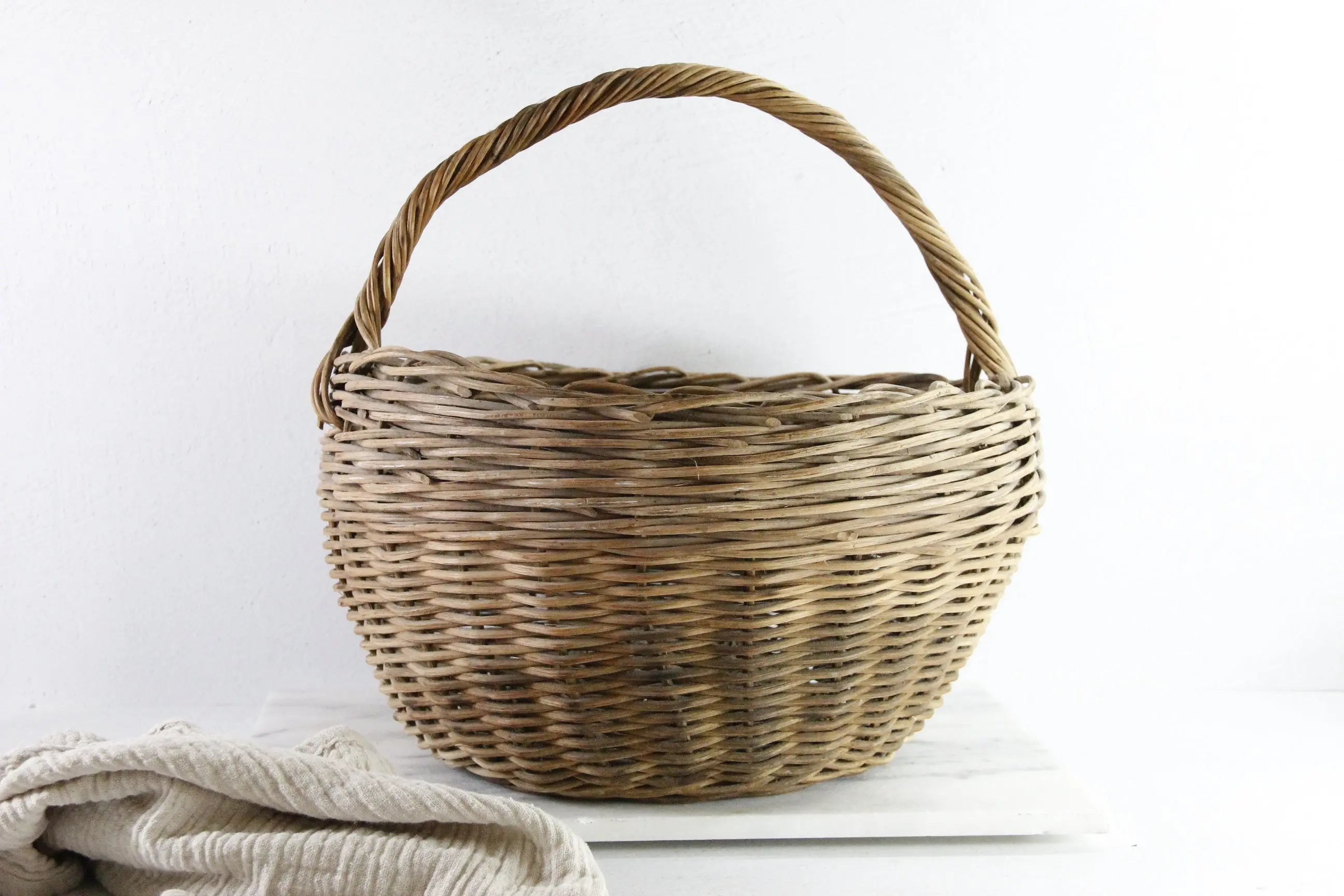 Antique French Basket | Primitive Picking Basket