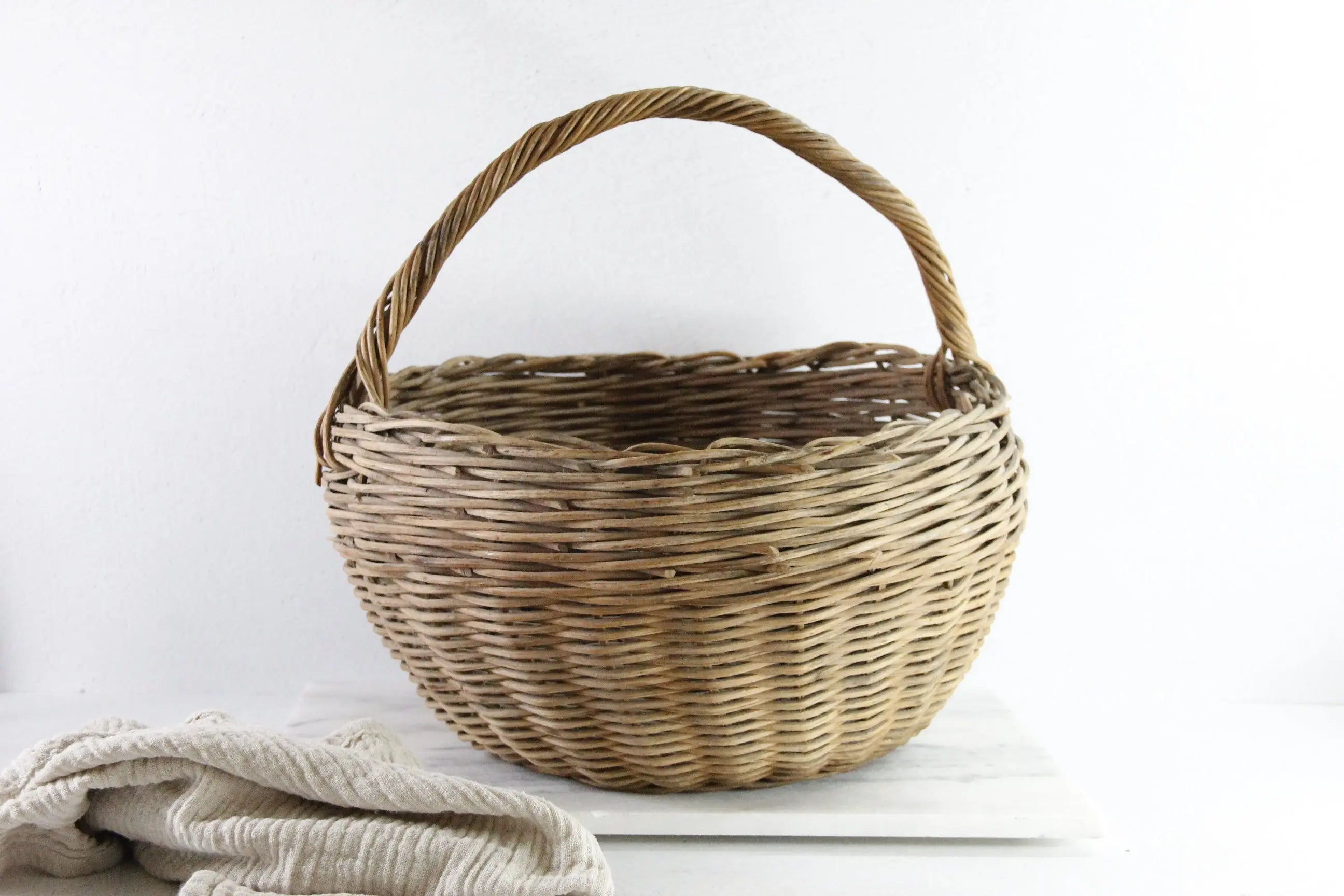 Antique French Basket | Primitive Picking Basket