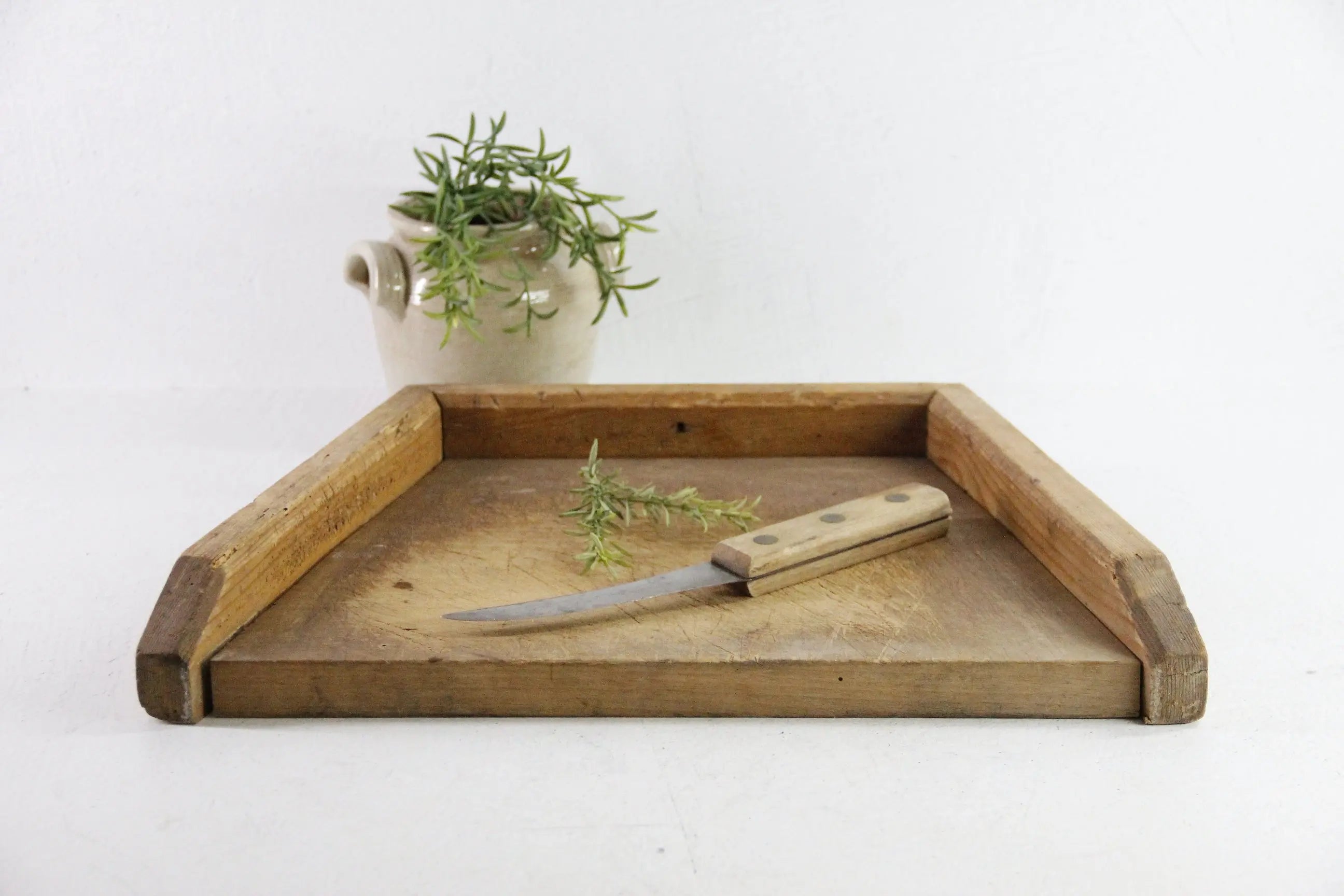 Antique French Chopping Board | Rustic Herbs Cutting Board  Debra Hall Lifestyle
