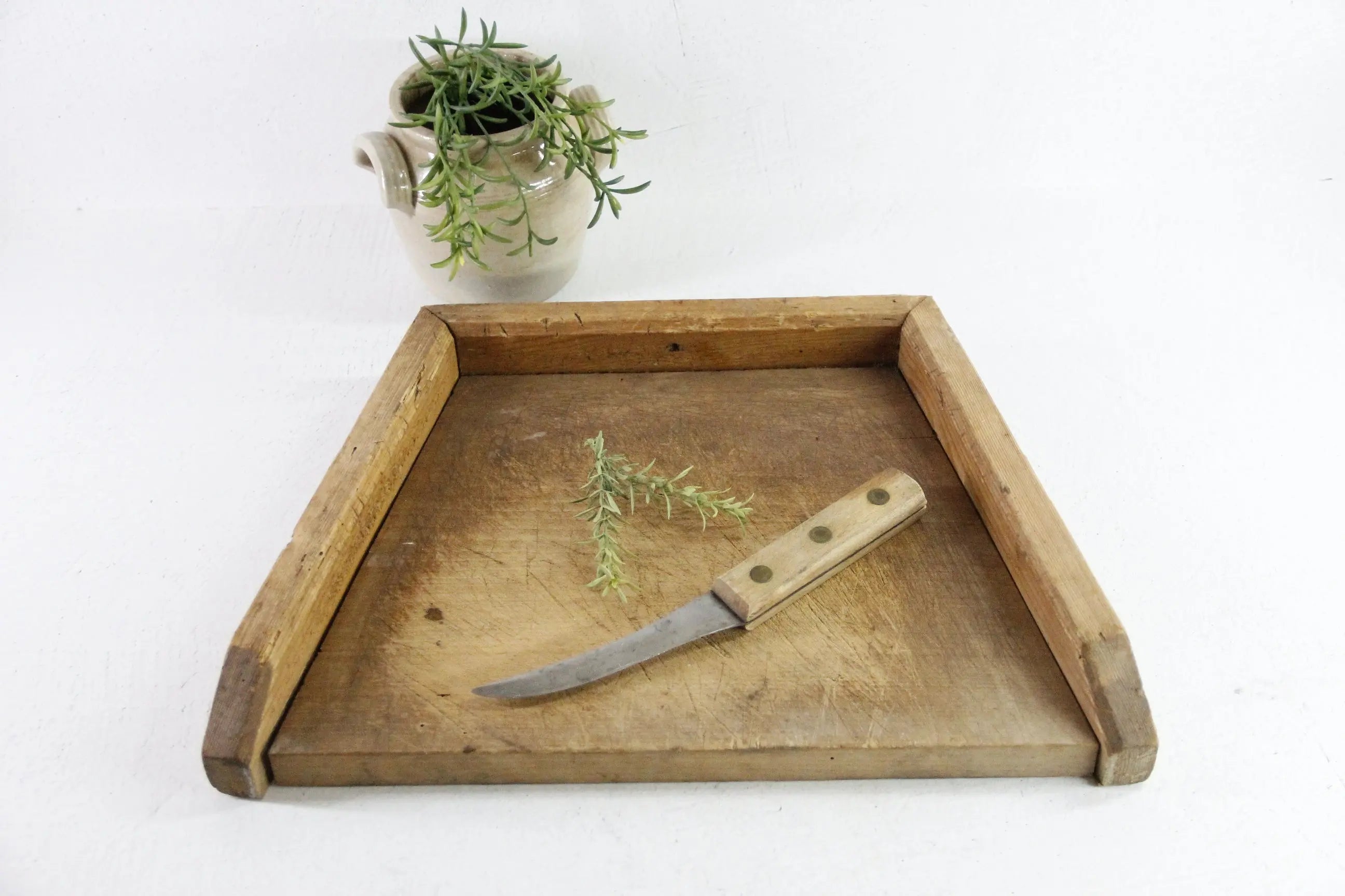 Antique French Chopping Board | Rustic Herbs Cutting Board  Debra Hall Lifestyle