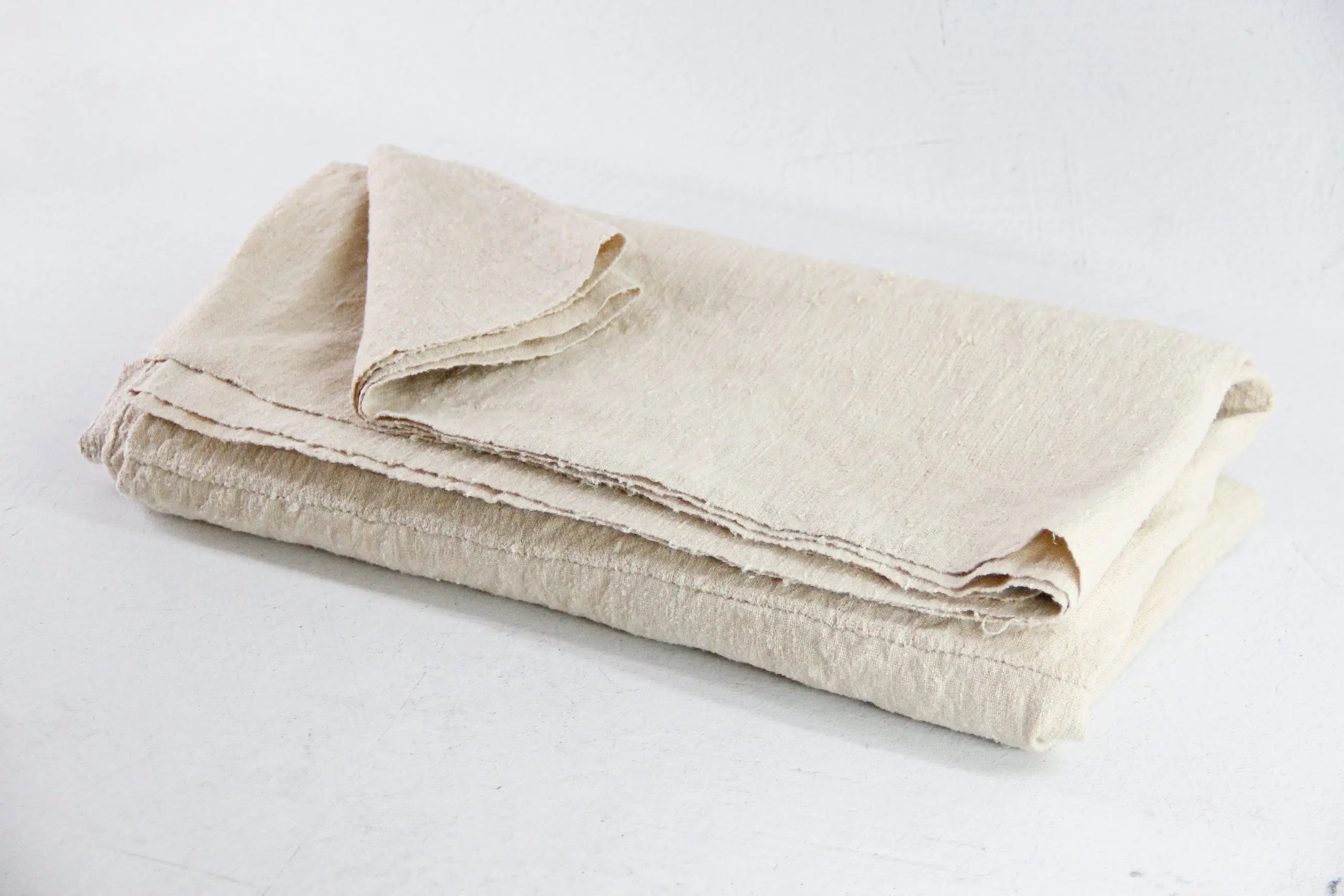 Antique French Linen Sheet | 19th Century Homespun Flax Textile  Debra Hall Lifestyle