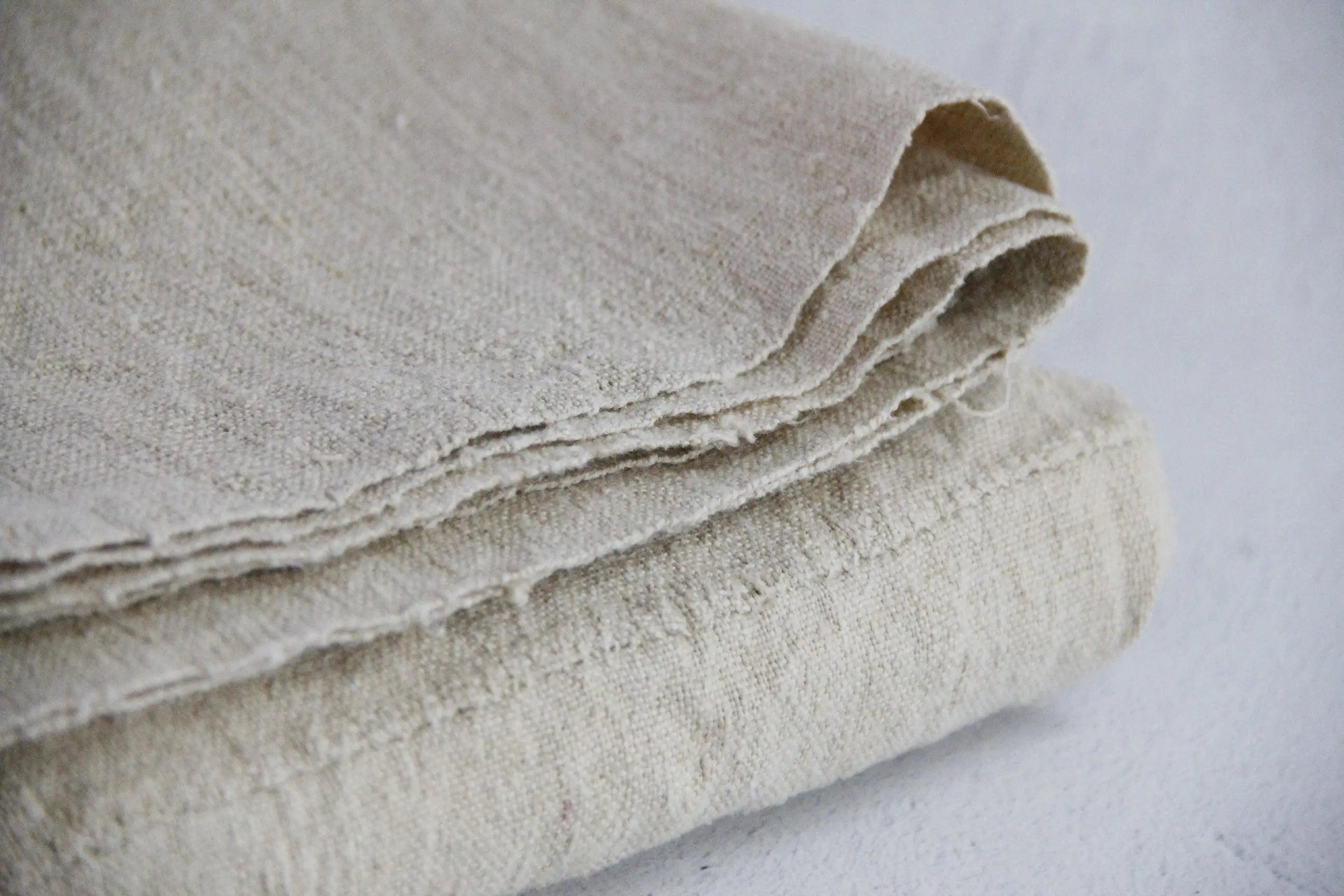 Antique French Linen Sheet | 19th Century Homespun Flax Textile  Debra Hall Lifestyle