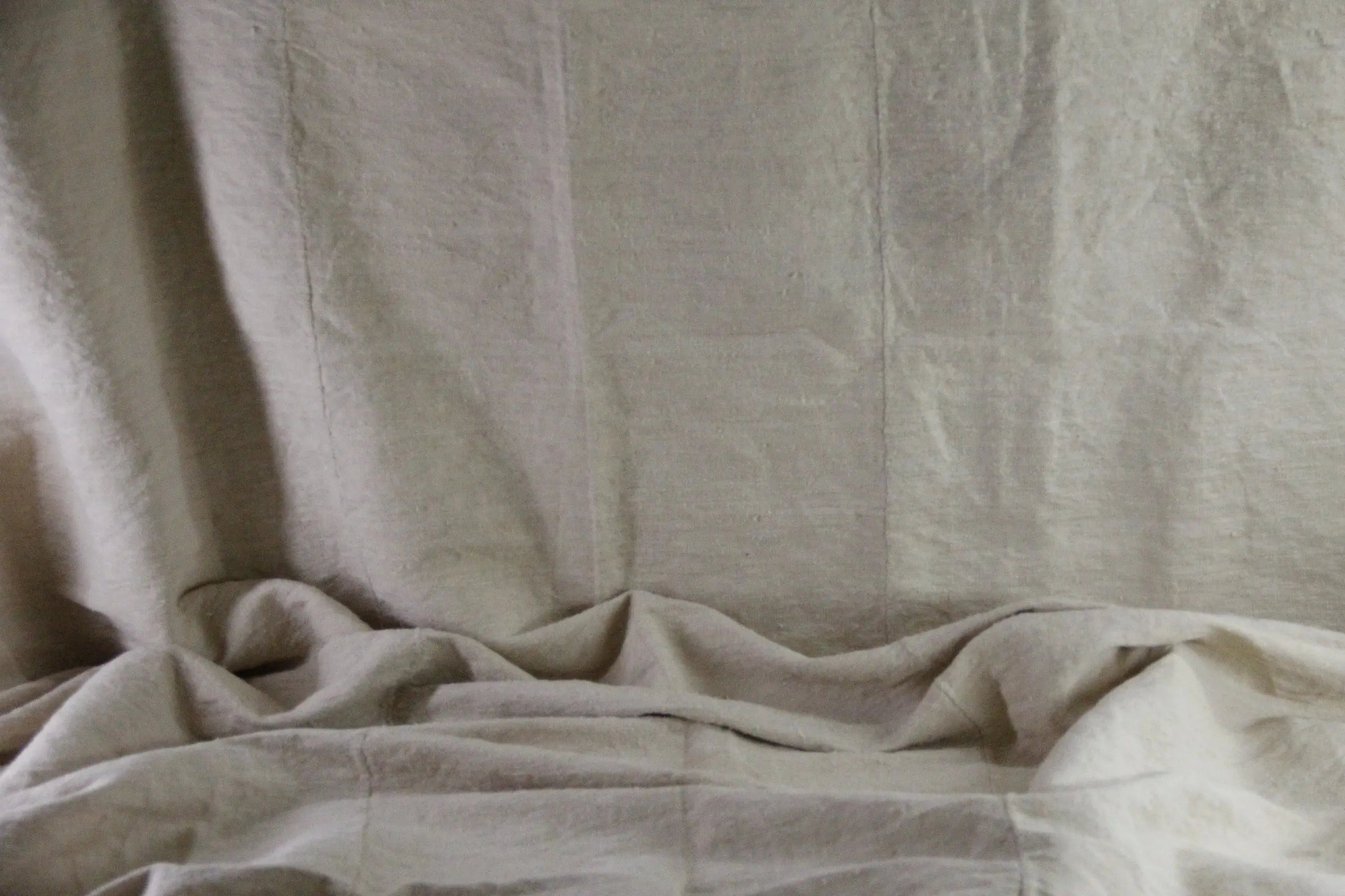 Antique French Linen Sheet | 19th Century Homespun Flax Textile  Debra Hall Lifestyle