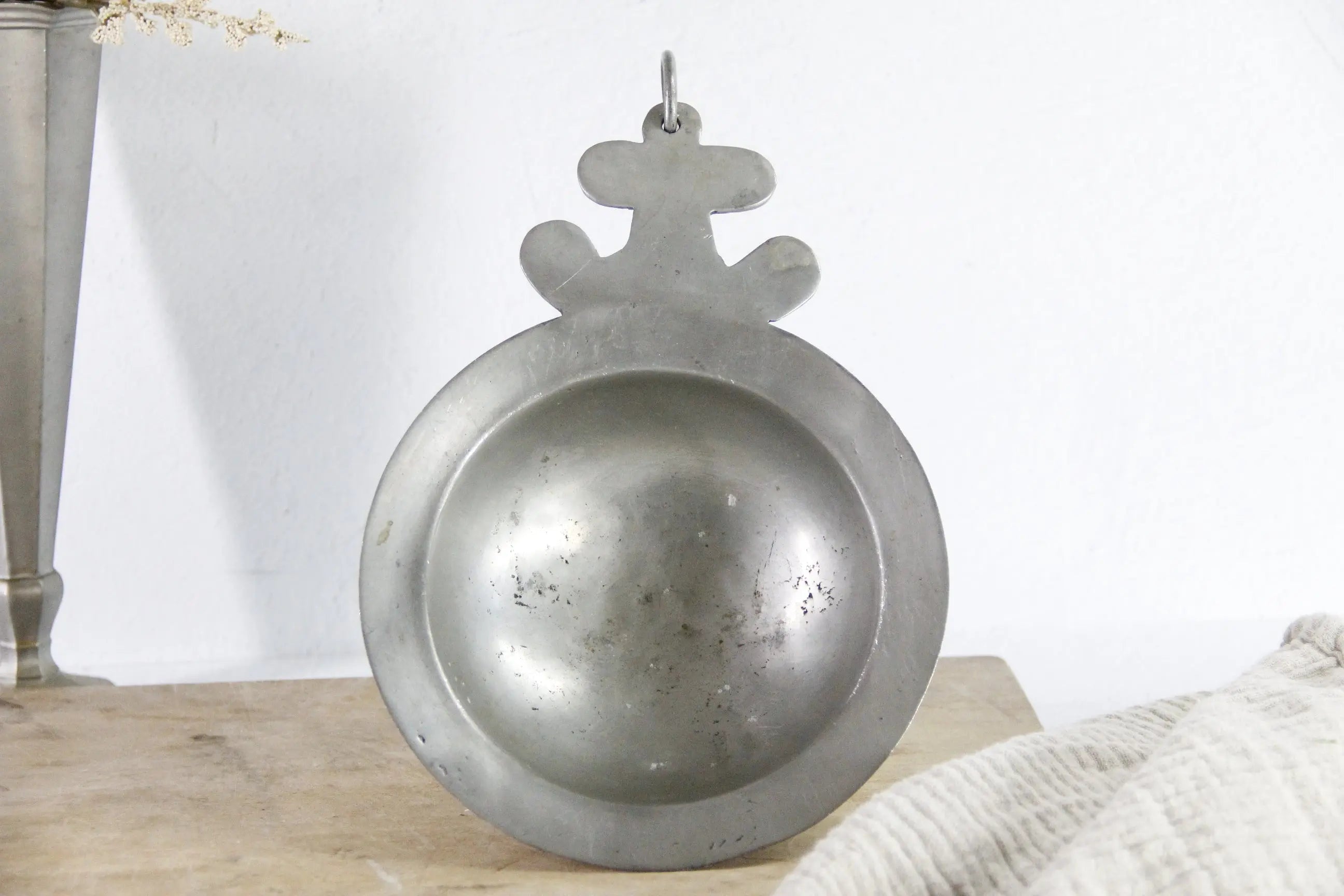 Antique French Pewter Scoop Porringer With Hang Ring | Stamped  Debra Hall Lifestyle