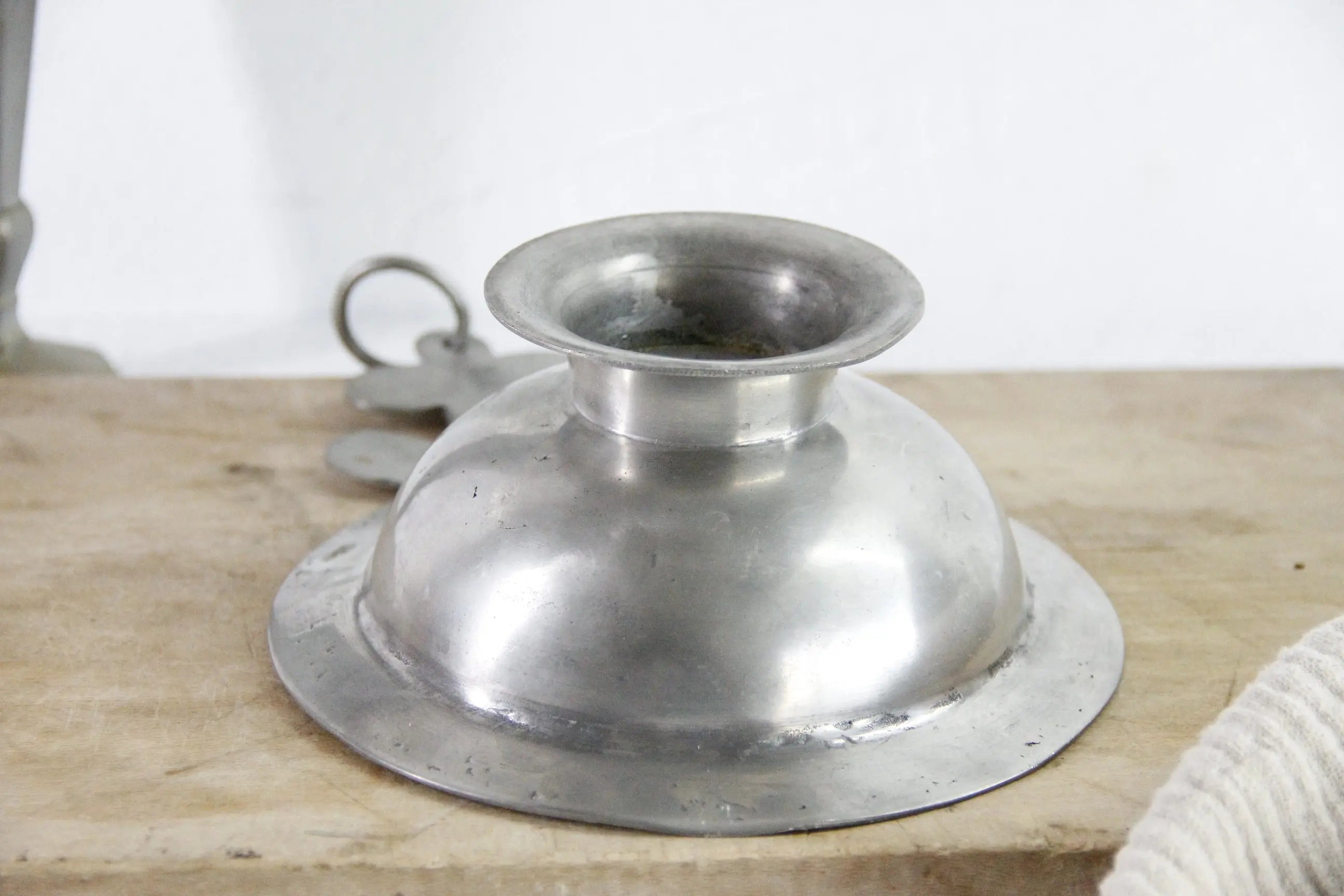 Antique French Pewter Scoop Porringer With Hang Ring | Stamped  Debra Hall Lifestyle