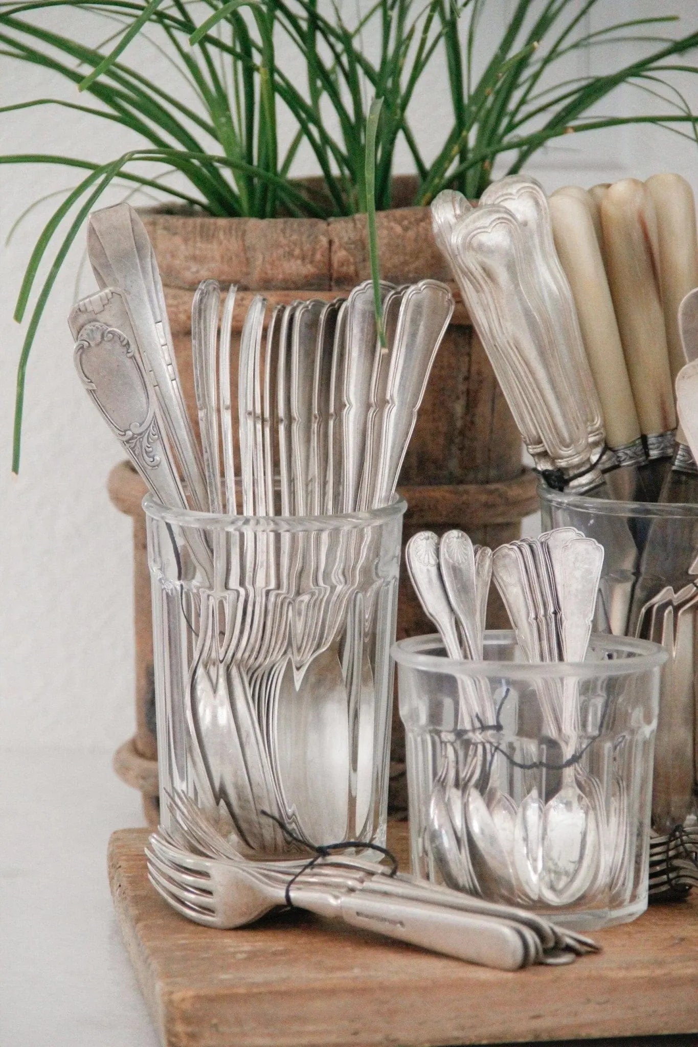 Antique French Silver Tablespoon | Flatware 4 Pcs.  Debra Hall Lifestyle