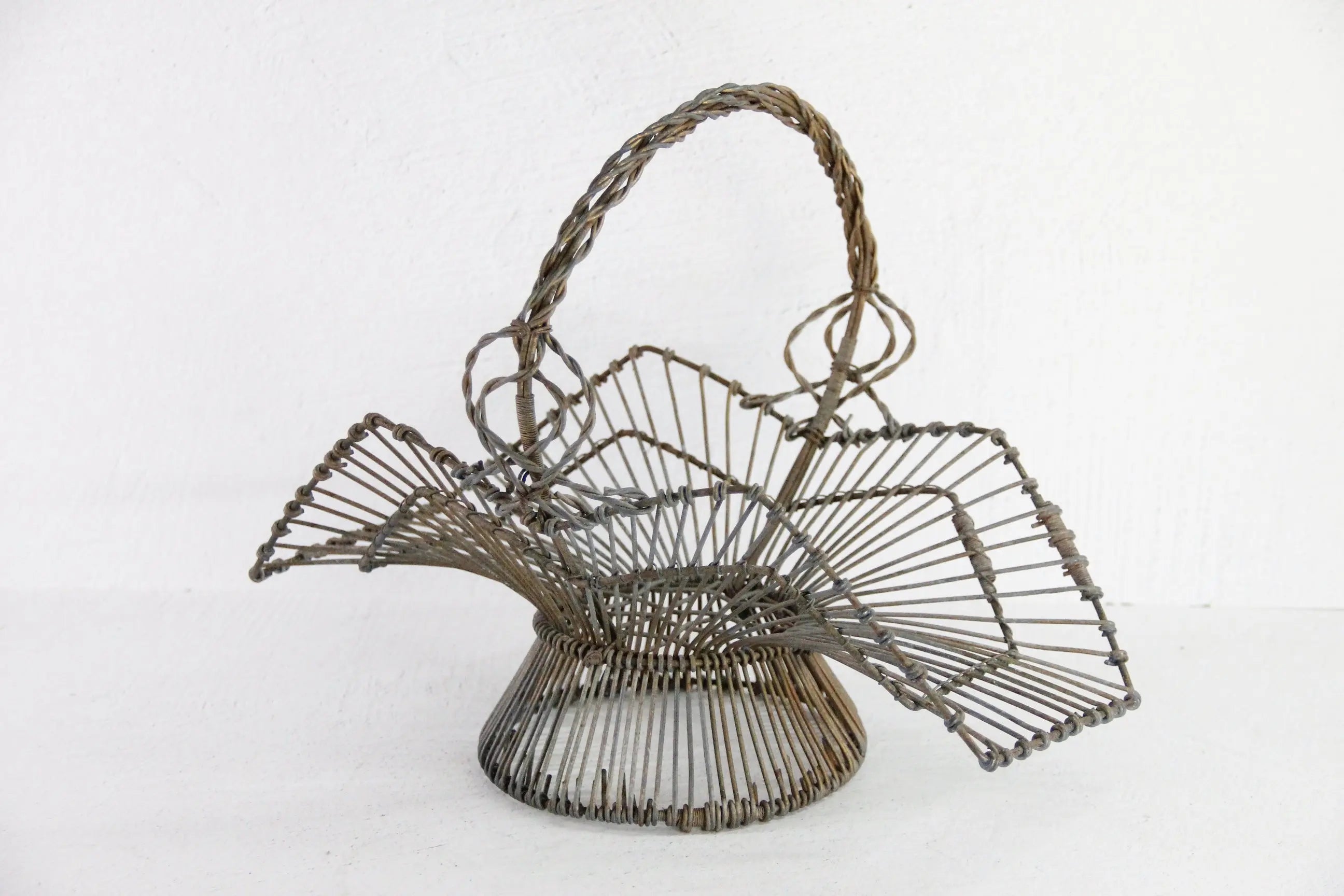Antique French Wire Basket | Heavy Twisted Metal-Garden  Debra Hall Lifestyle