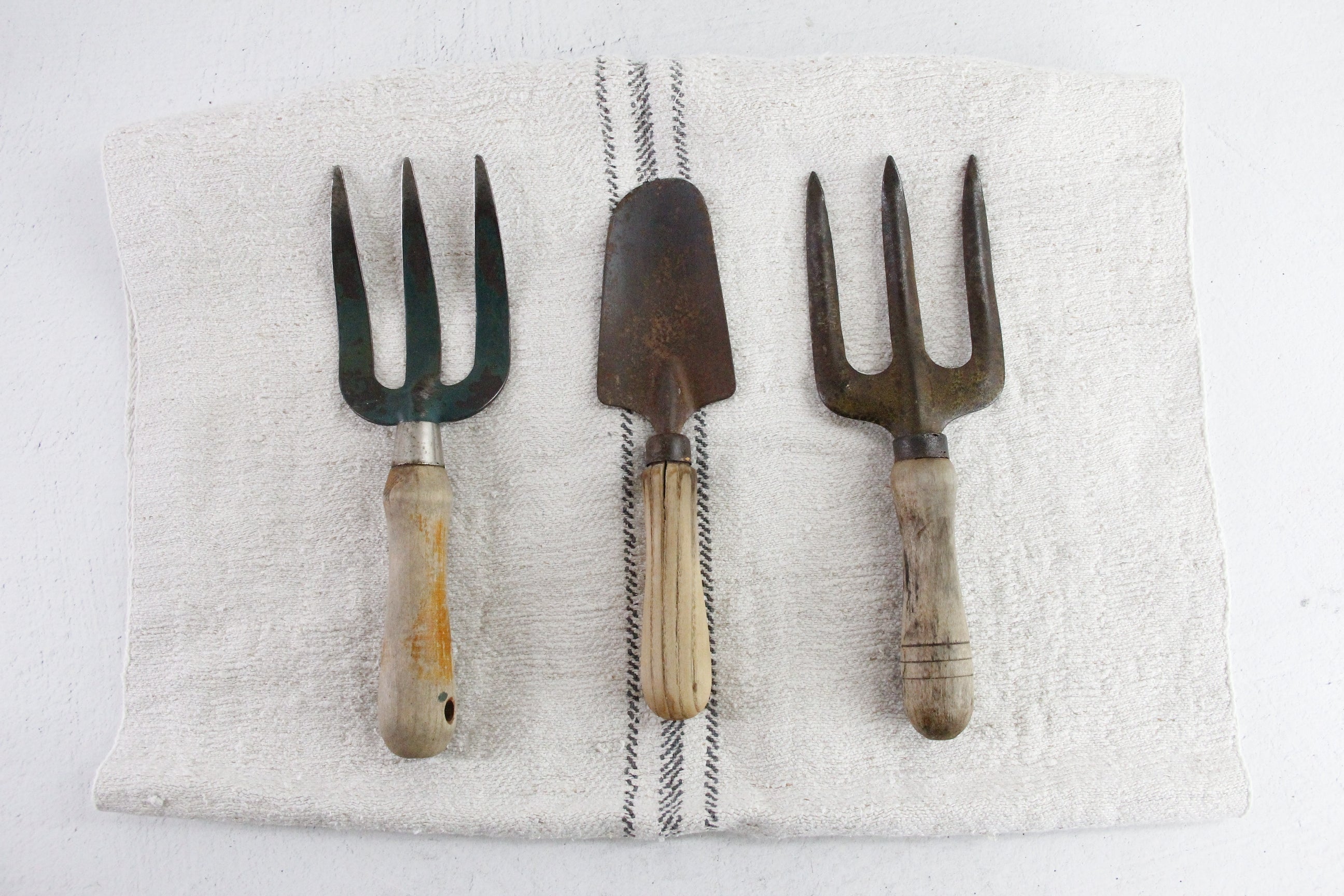 Antique Garden Tools | Assorted European Hand Forks & Trowel  Debra Hall Lifestyle