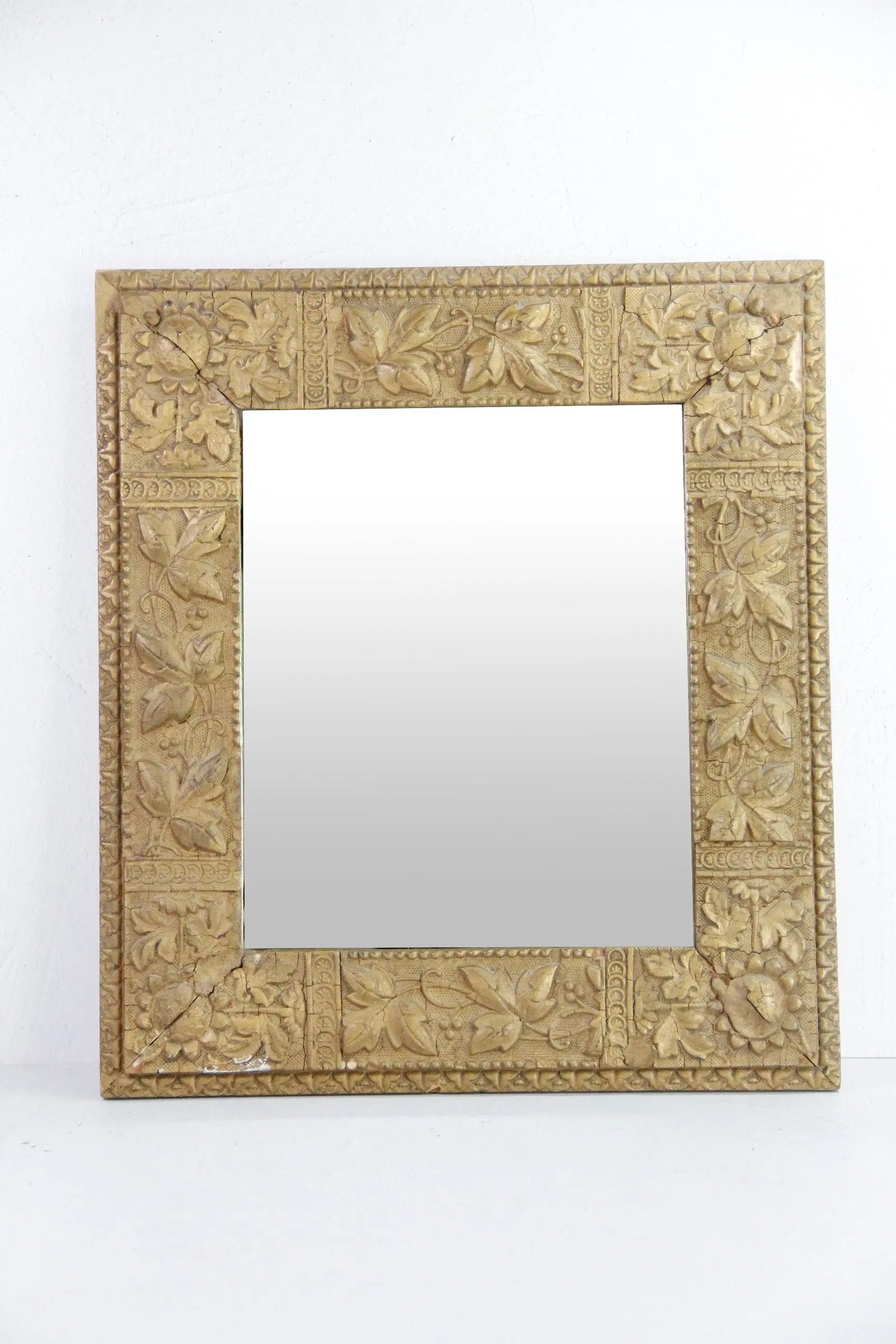 Antique Giltwood Mirror | Gold Gilt Gesso Relief  Debra Hall Lifestyle