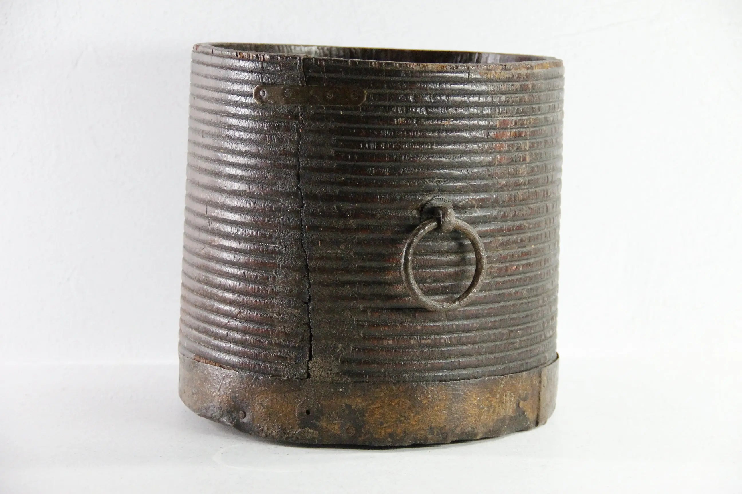 Antique Grain Bucket | 19th Century Metal Clad Measure  Debra Hall Lifestyle