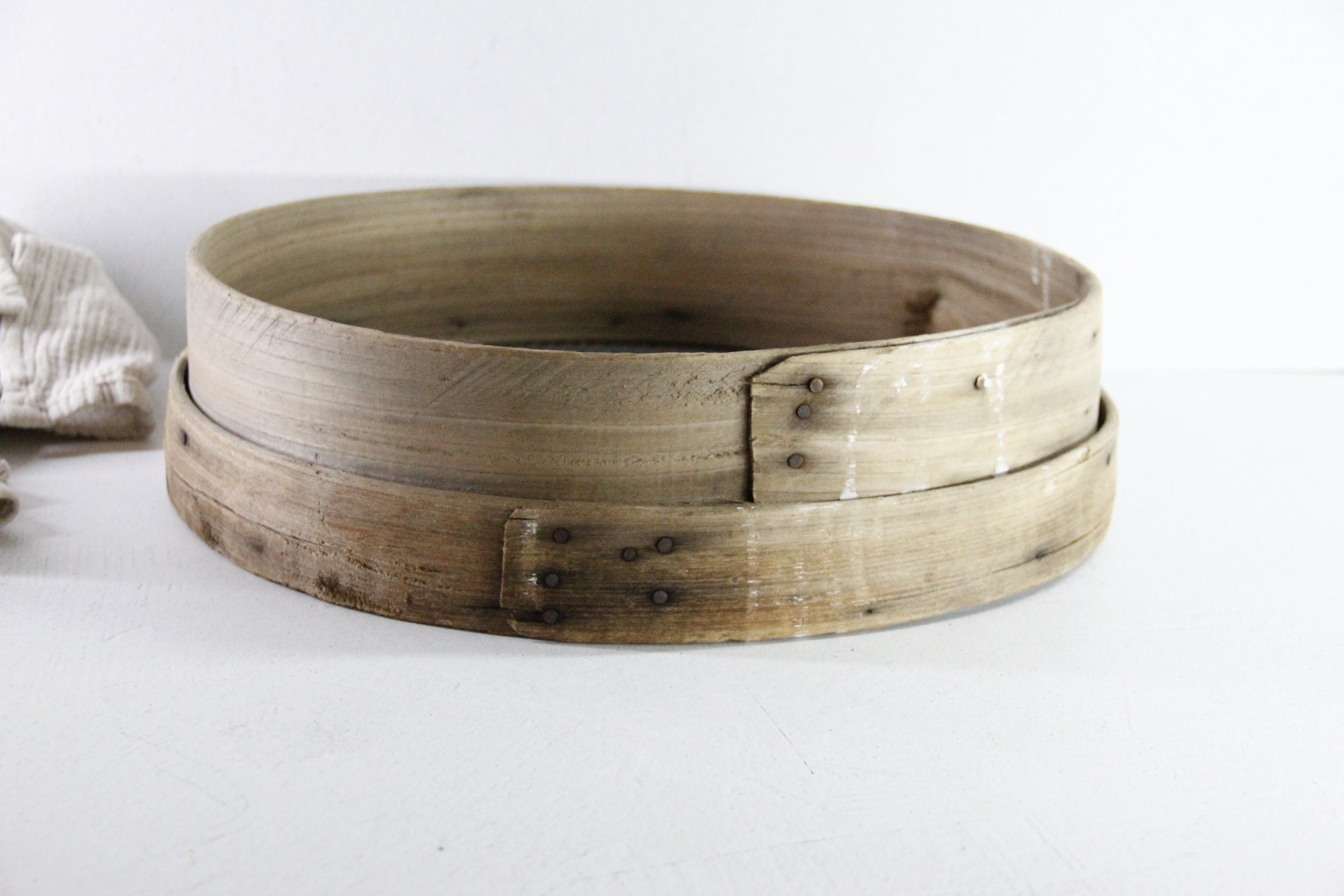 Antique Grain Sifter | French Bentwood Flour Sieve XL  Debra Hall Lifestyle