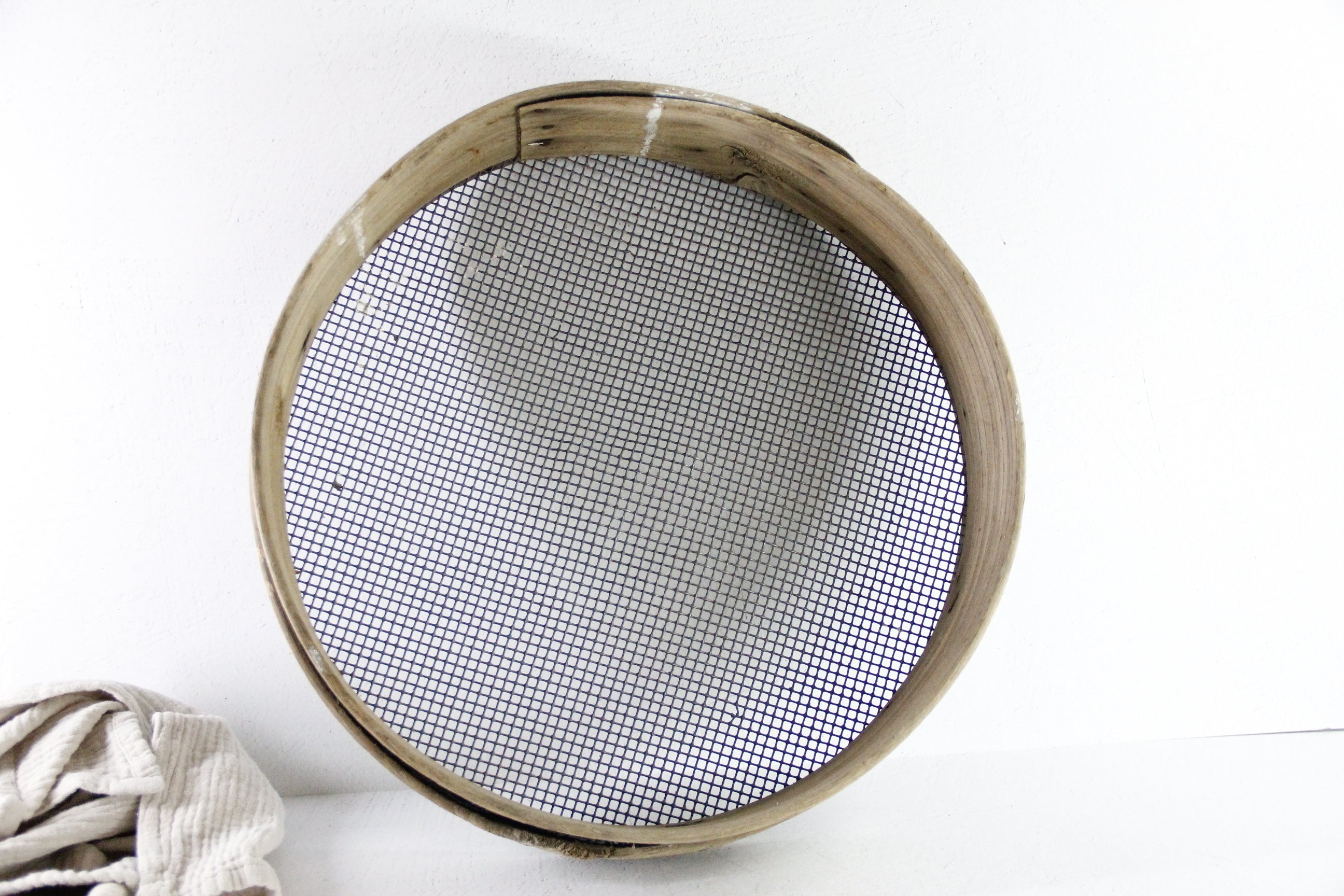 Antique Grain Sifter | French Bentwood Flour Sieve XL  Debra Hall Lifestyle