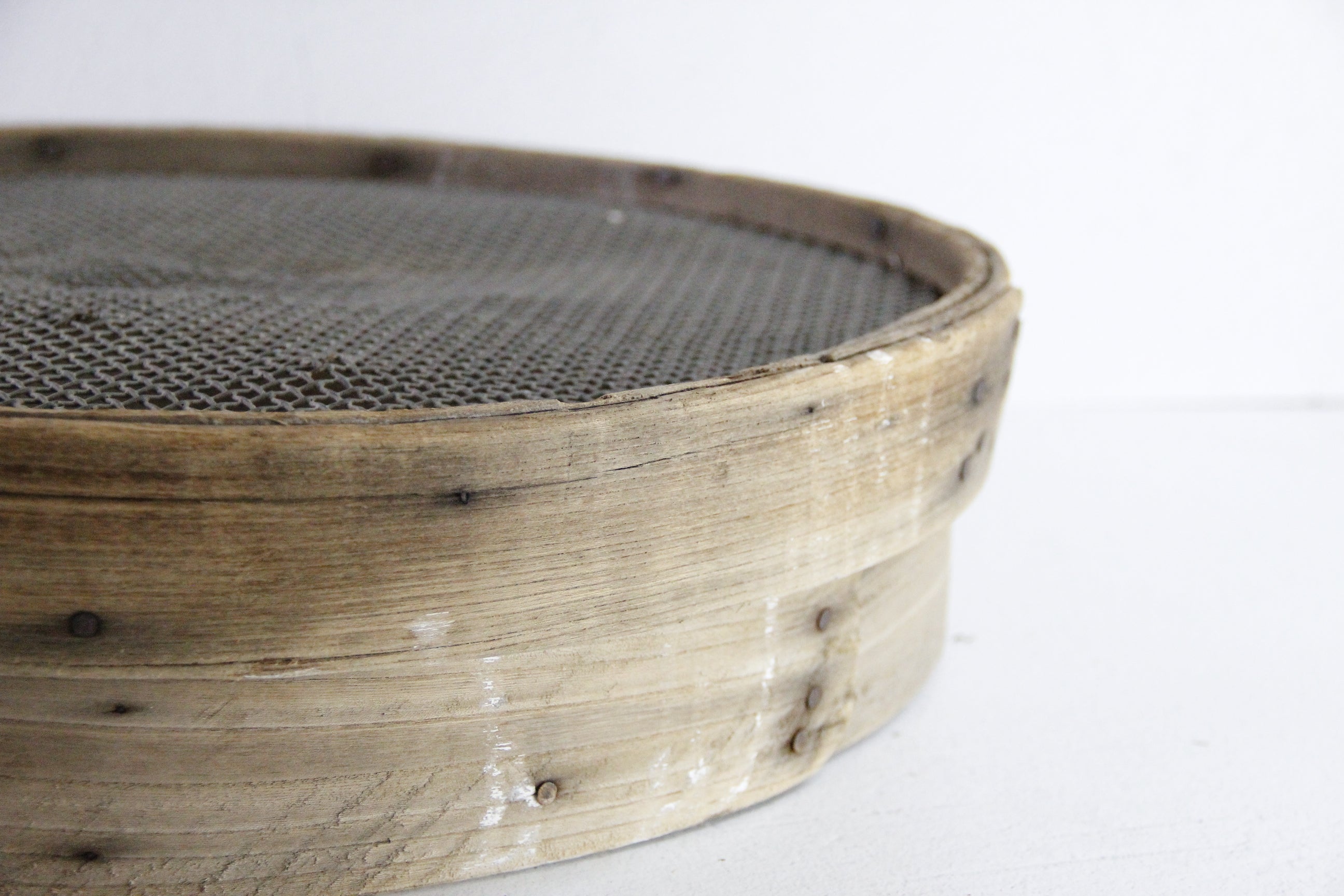 Antique Grain Sifter | French Bentwood Flour Sieve XL  Debra Hall Lifestyle