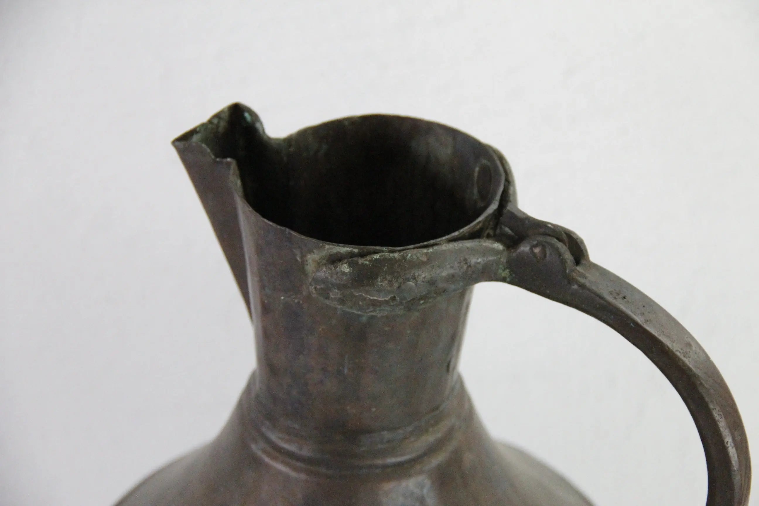 Antique Hammered Copper Pitcher | 19th C. Hand Forged Ewer  Debra Hall Lifestyle