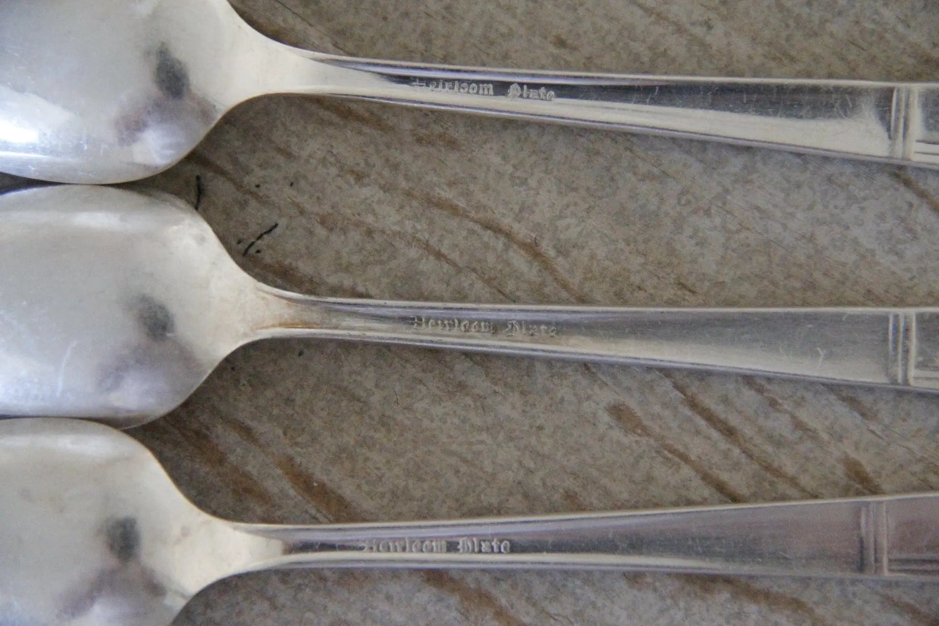 Antique Heirloom Silver Teaspoons Set | Flatware 4 Pcs.  Debra Hall Lifestyle