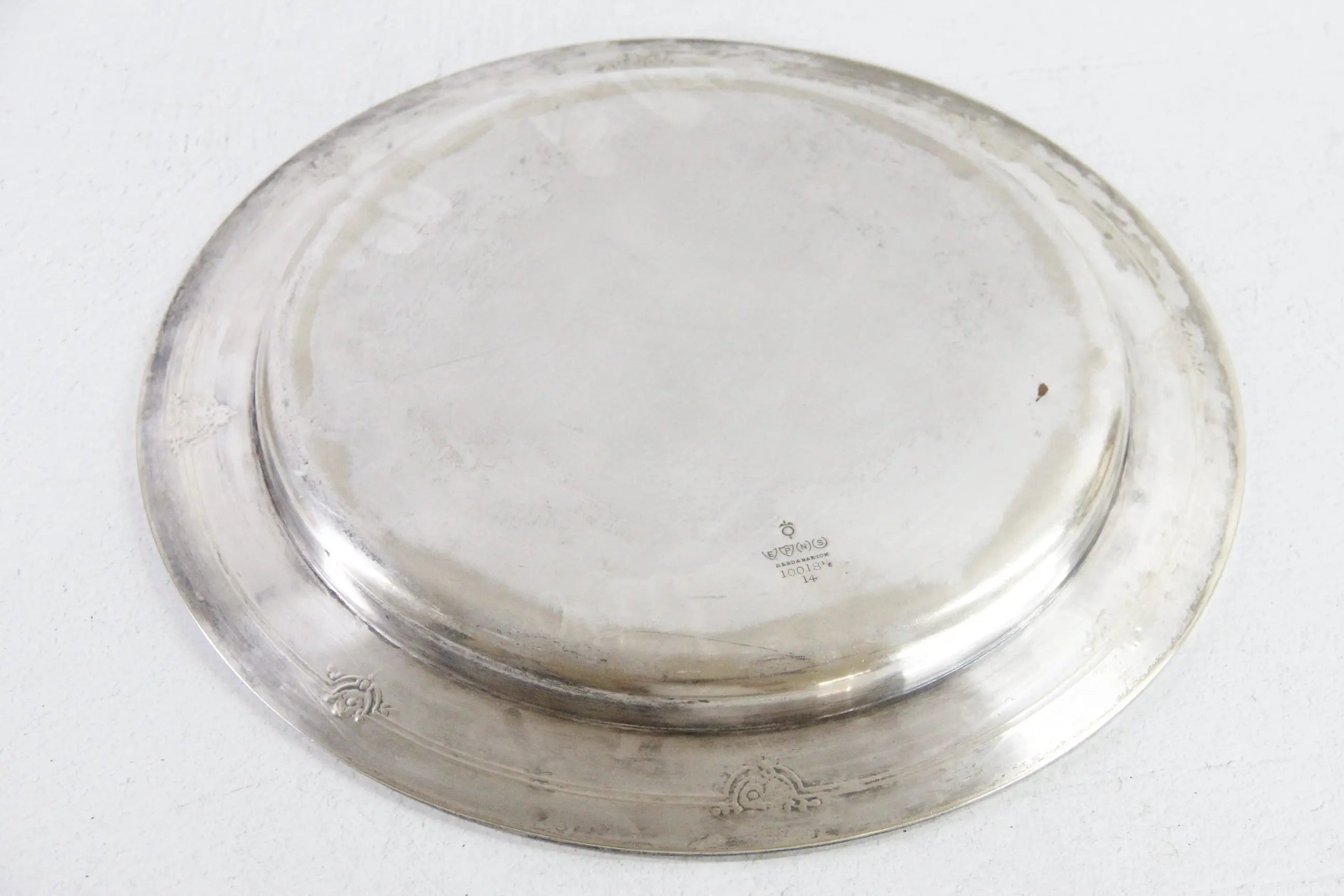 Antique Hotel Silver Tray | Large Round Barware Gallery