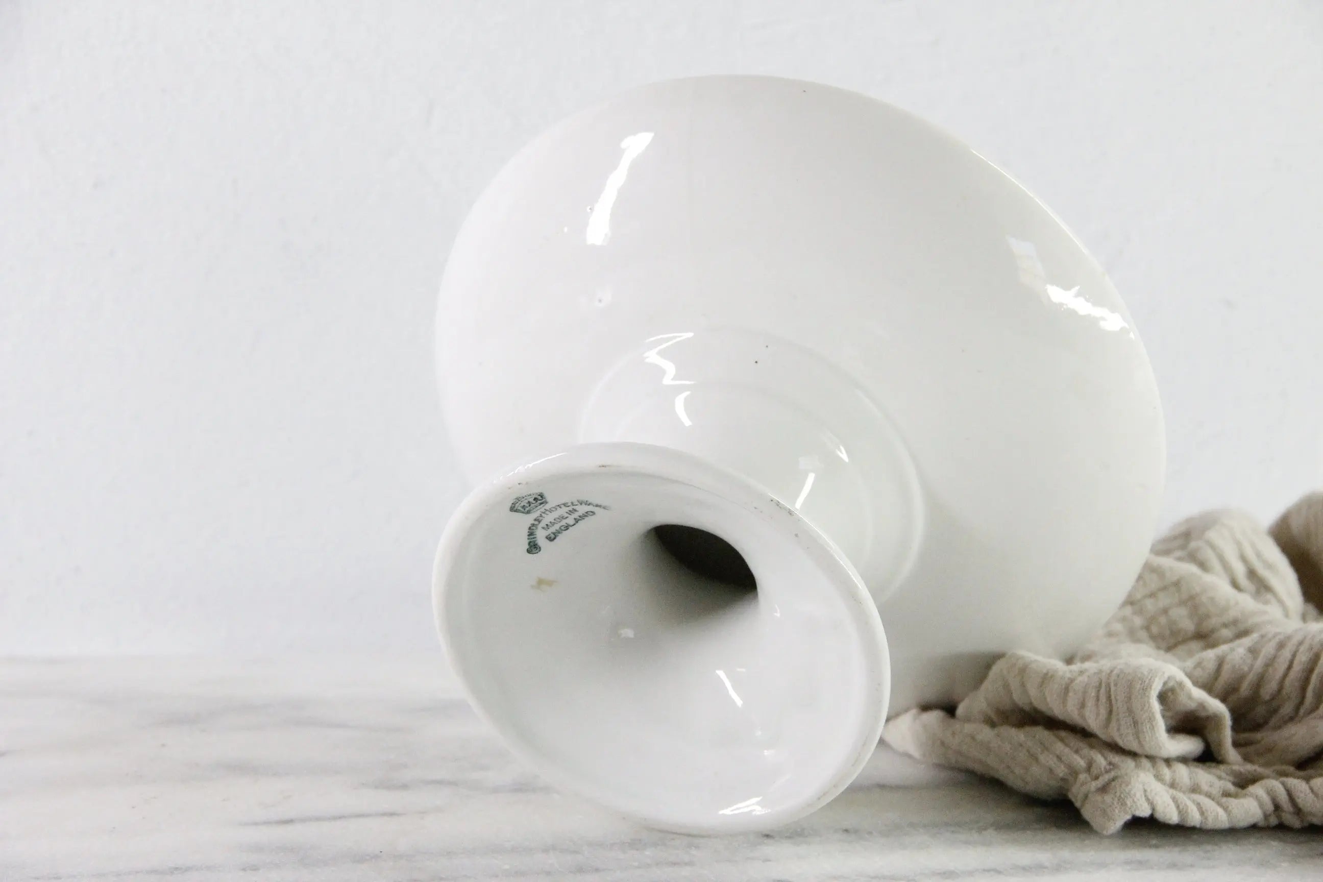 Antique Ironstone Compote | English White Hotel Ware