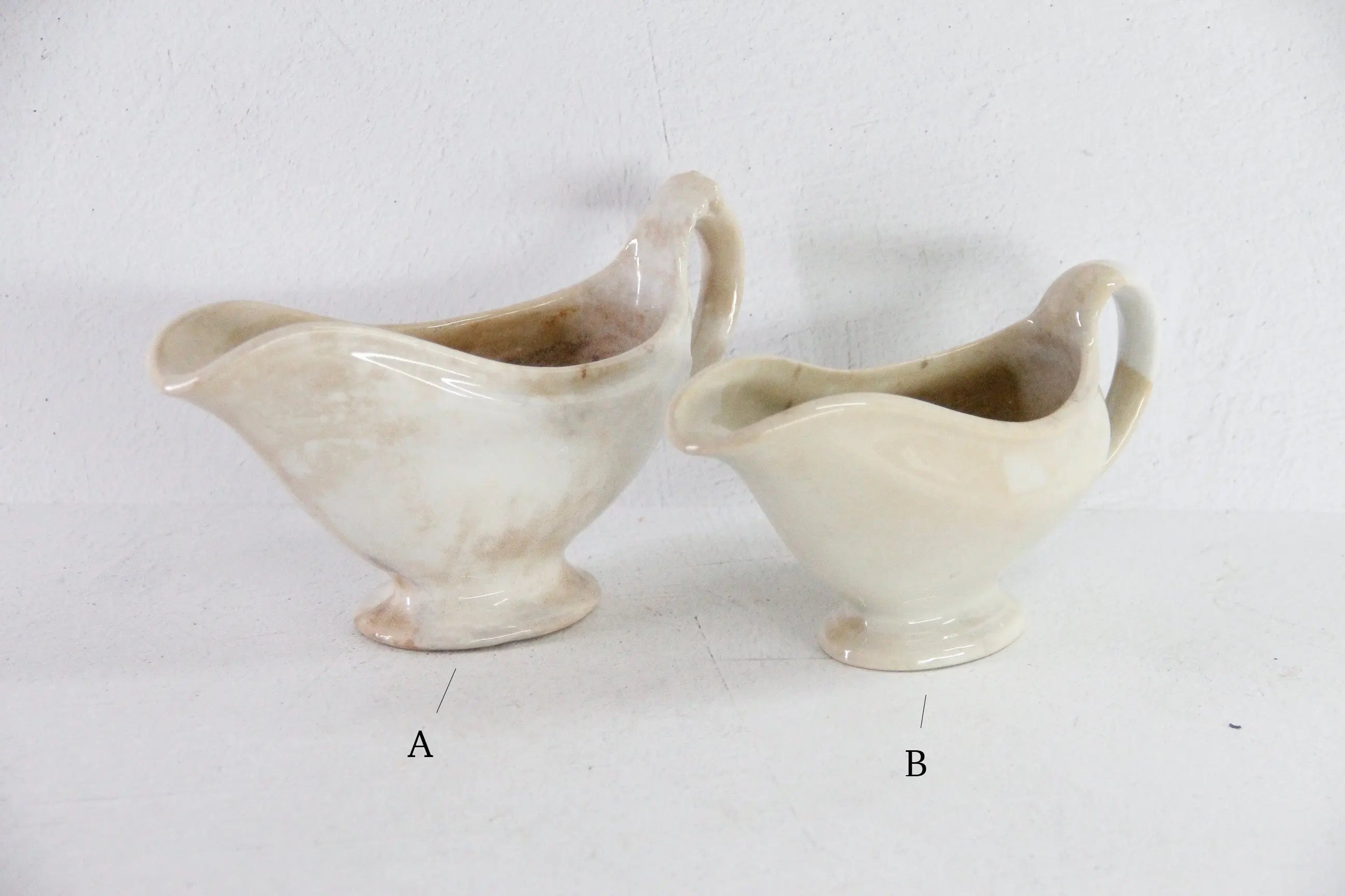 Antique Ironstone Gravy Boat | 19th Century White with Crazing  Debra Hall Lifestyle