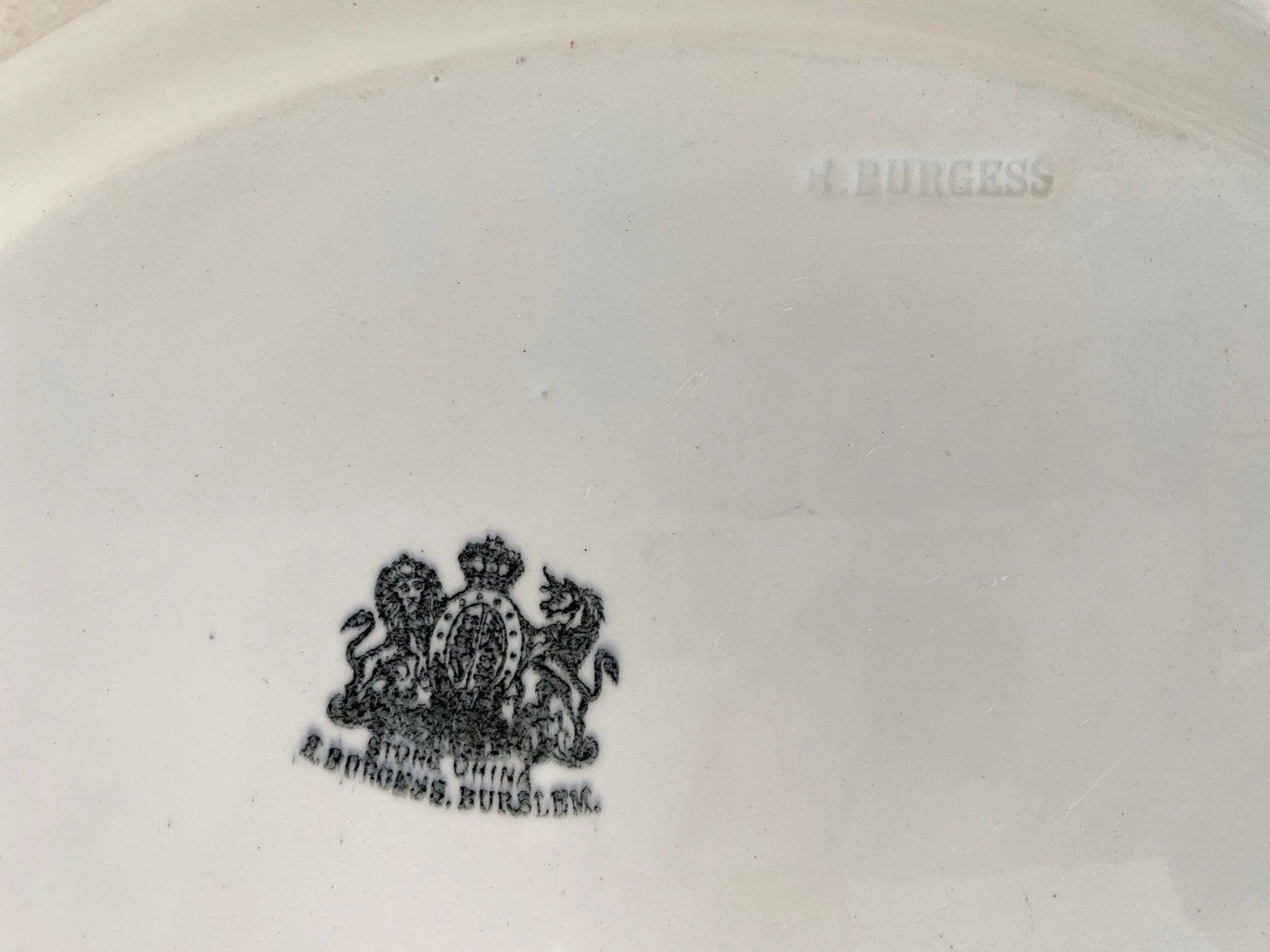 Antique White Ironstone Platter | 19th C. Burgess England – Debra