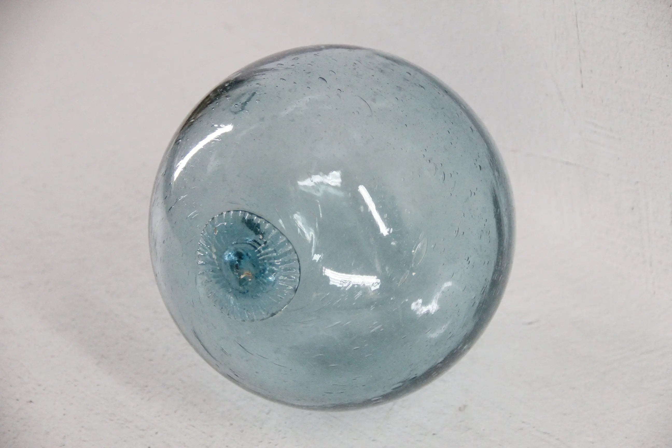 Antique Japanese Glass Fishing Float Buoy Hand Blown 23"  Debra Hall Lifestyle