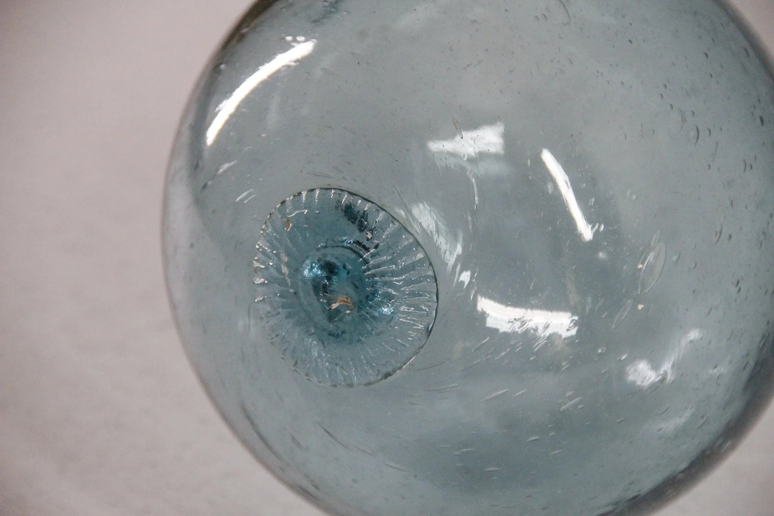 Antique Japanese Glass Fishing Float Buoy Hand Blown 23"  Debra Hall Lifestyle