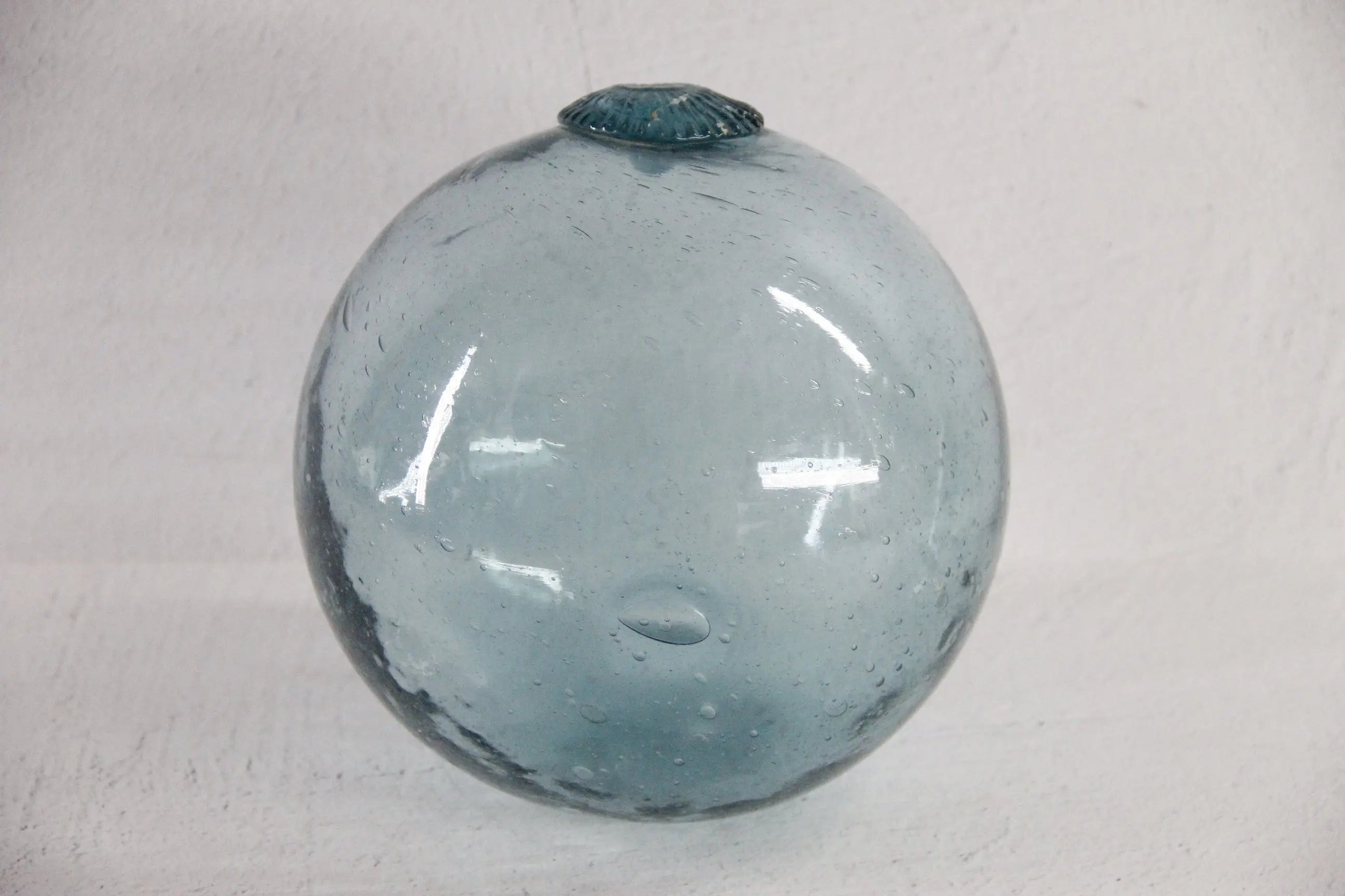 Antique Japanese Glass Fishing Float Buoy Hand Blown 23"  Debra Hall Lifestyle