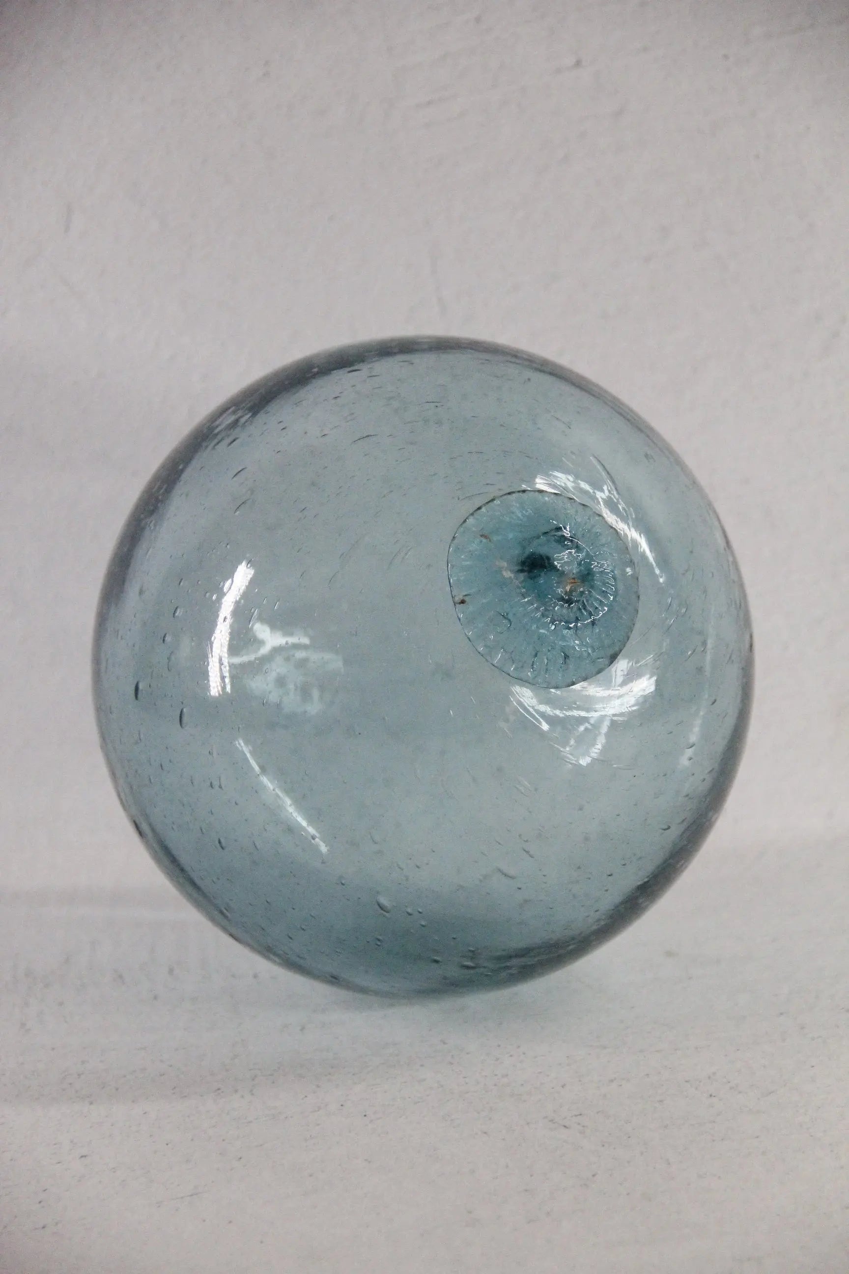Antique Japanese Glass Fishing Float Buoy Hand Blown 23"  Debra Hall Lifestyle