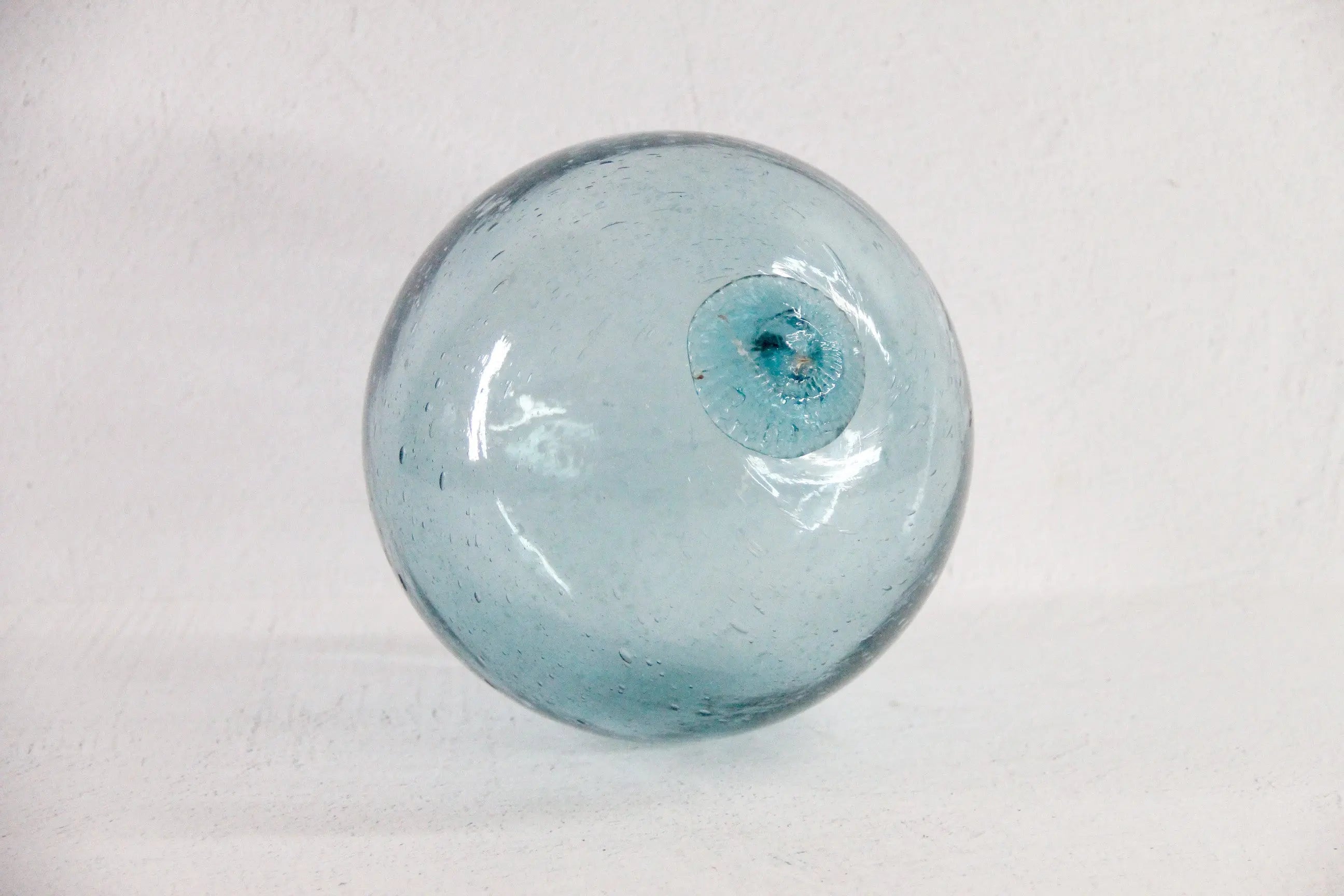 Antique Japanese Glass Fishing Float Buoy Hand Blown 23"  Debra Hall Lifestyle