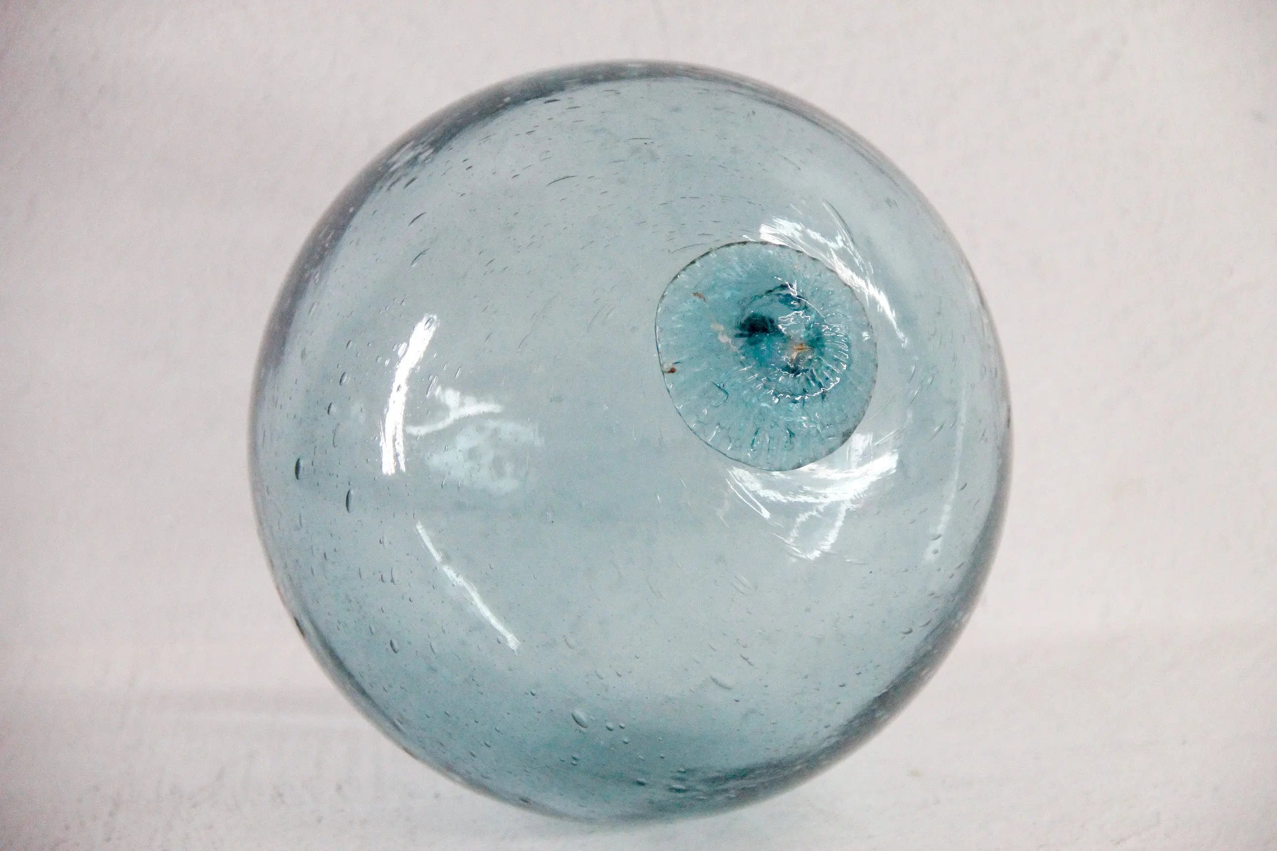 Antique Japanese Glass Fishing Float Buoy Hand Blown 23"  Debra Hall Lifestyle