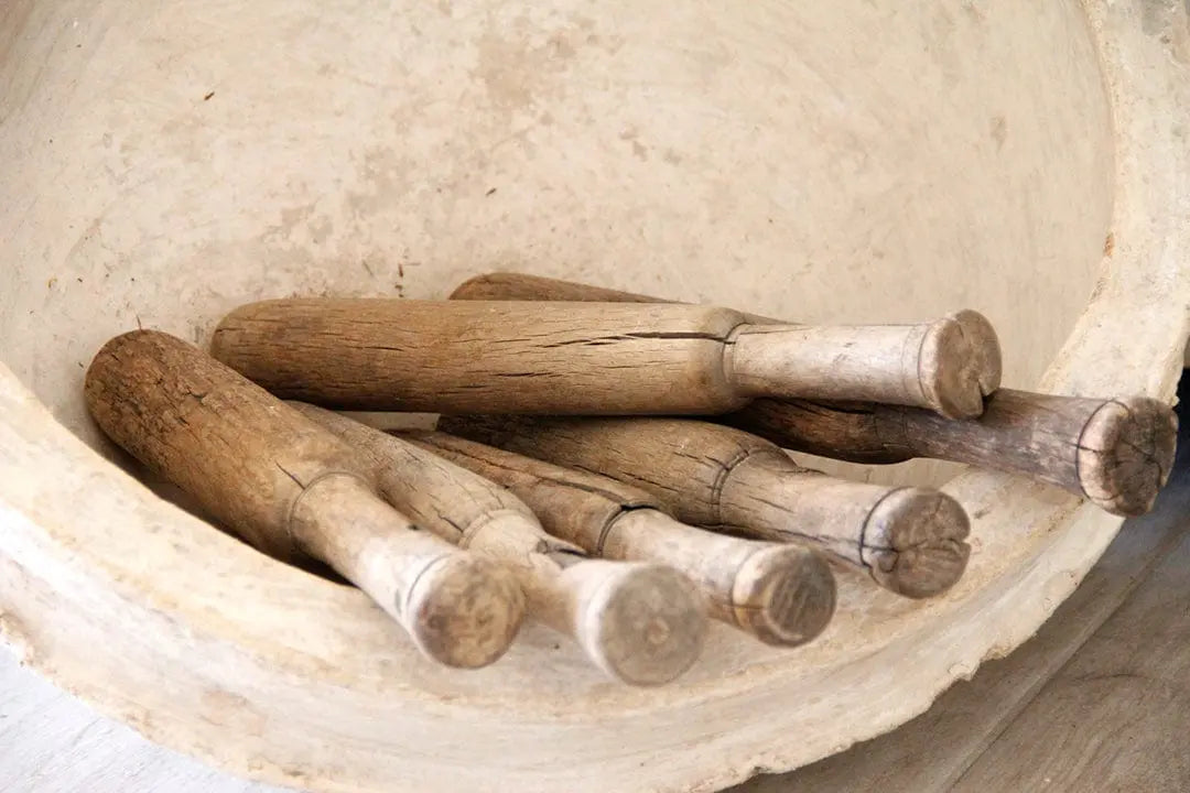 Antique Large Wood Pestle | European  Debra Hall Lifestyle