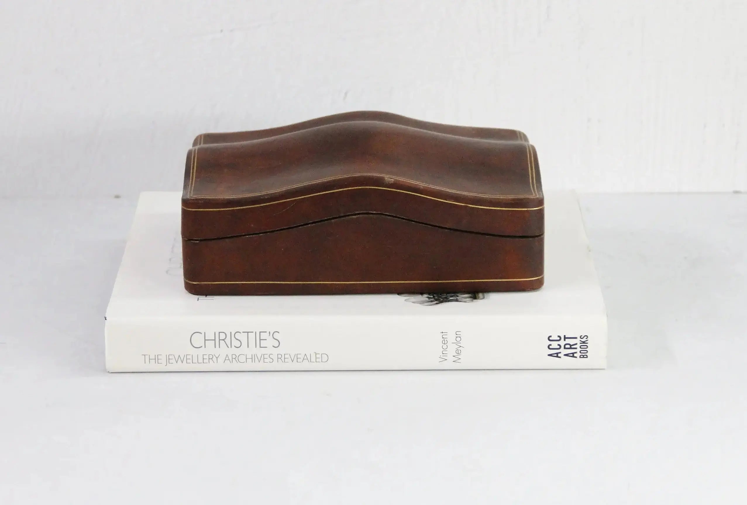 Antique Leather Box | Brown Humpback Gilt Tooled  Debra Hall Lifestyle
