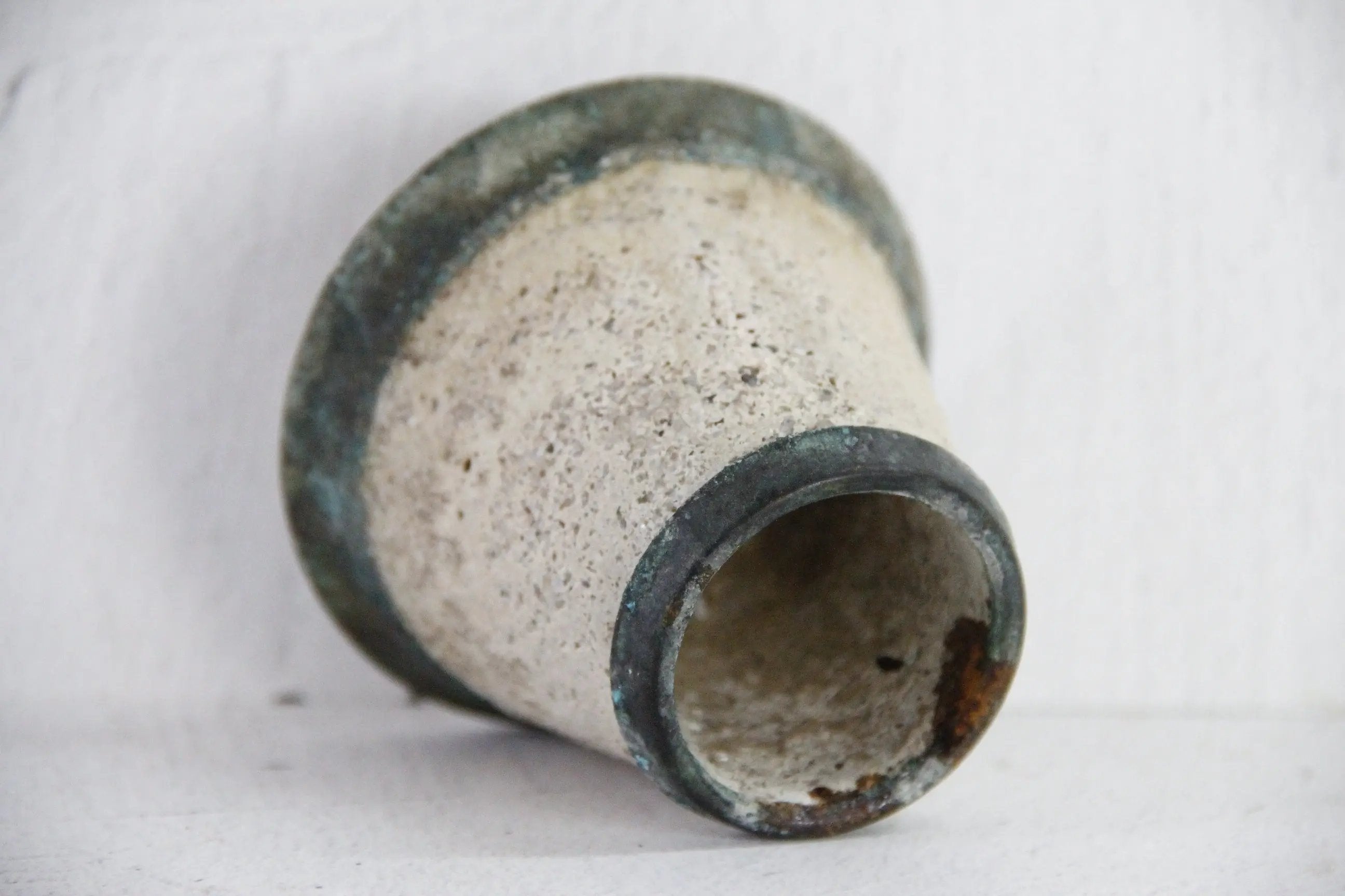 Antique Match Striker | Concrete with Patinated Brass  Debra Hall Lifestyle